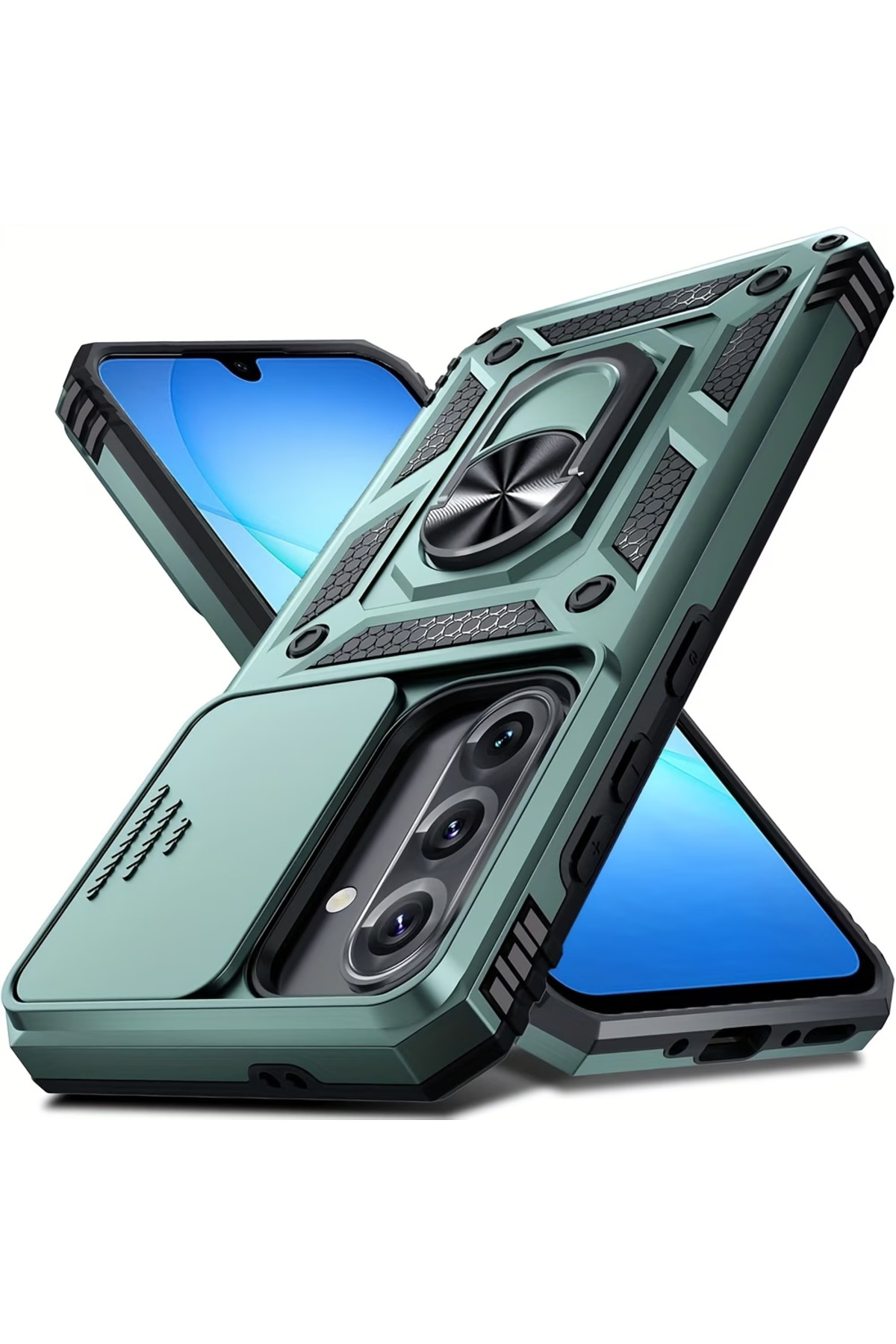Samsung Galaxy A57 Compatible Case Camera Shock Absorbing Protective Cover with Ring with Sliding Stand