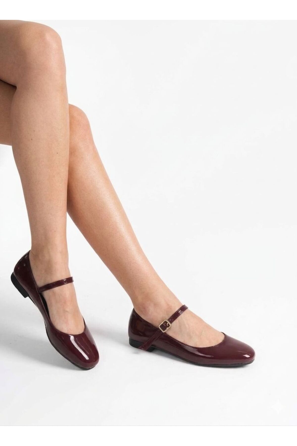 MAYA SHOES Babet Yuvarlak Burunlu Kapalı Ortopedik Yeni Sezon görsel 4