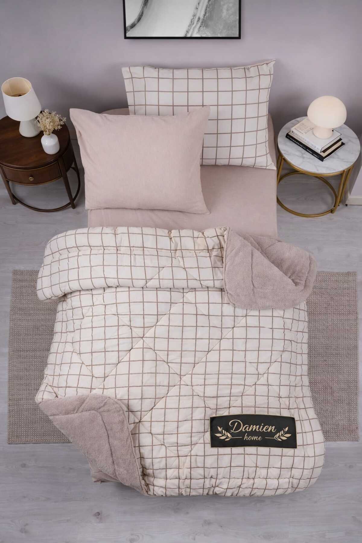 Double-Sided Wellsoft Sleeping Set with Single Linen Astronaut Pattern (Duvet+Linen+Pillowcase)