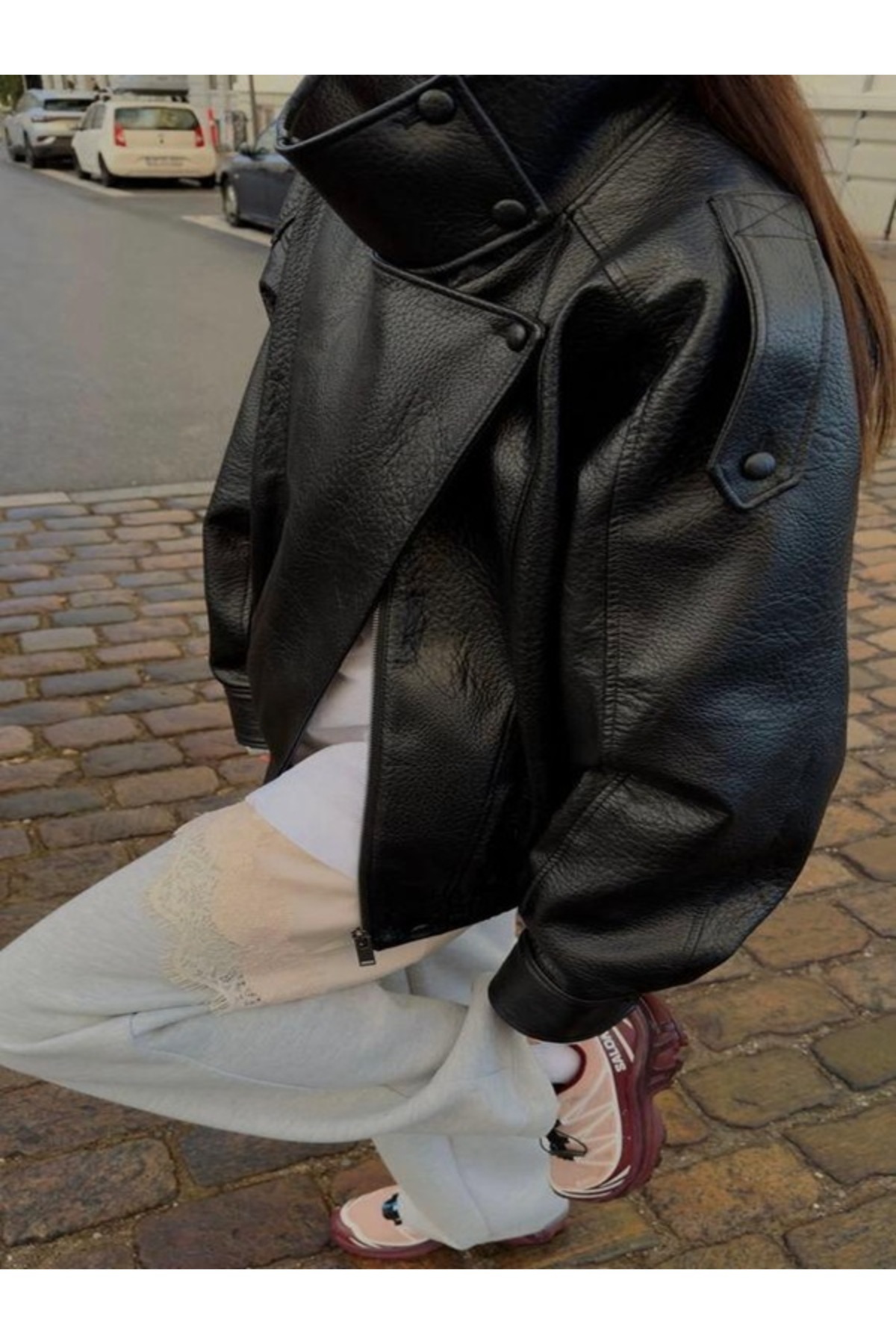 Rhythm London Textile ZR Dik Yaka Orj. Desen Yumuşak Tuşeli Deri Ceket görsel 2