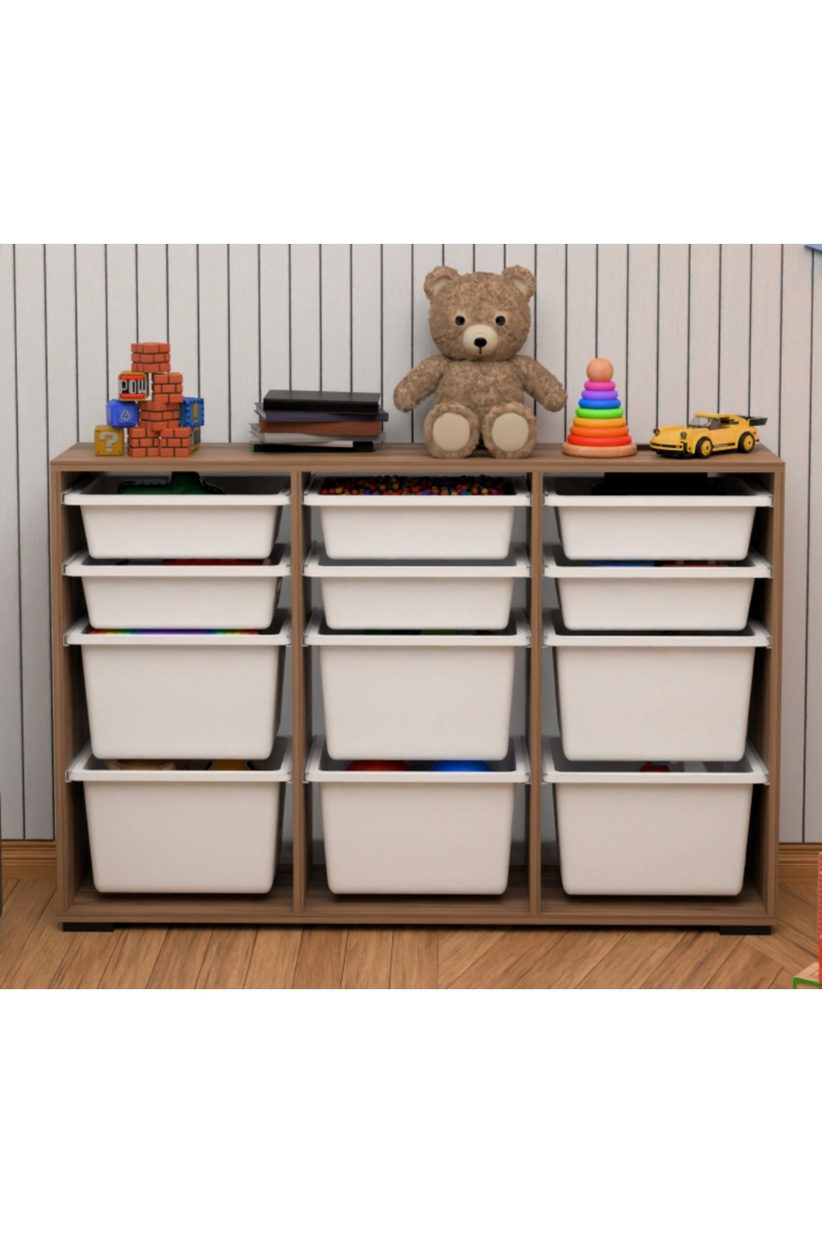DEKOZUM KİDS 12 XXLARGE Sepetli Oyuncak Dolabı Oyuncak Organizer