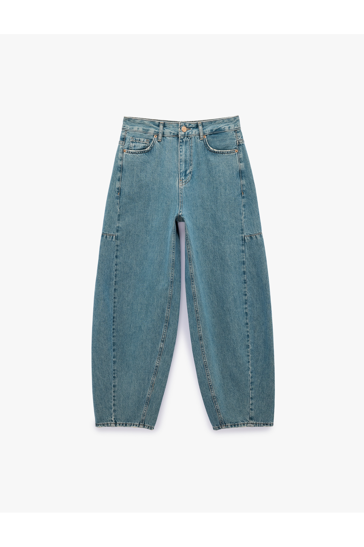 Koton  Pamuklu Düğmeli Cepli Rahat Kalıp Balon Denim Pantolon - Balloon Jeans