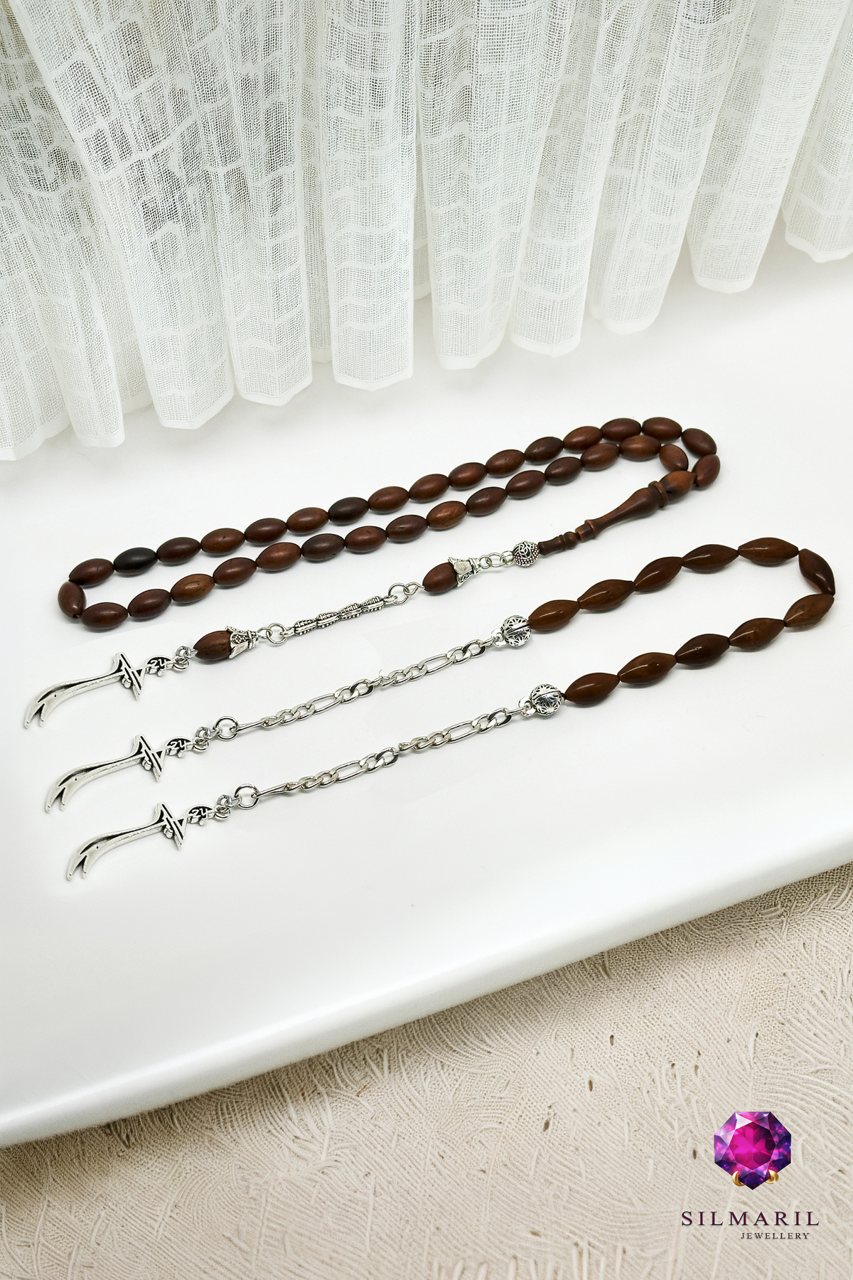 ZAZA HEDİYELİ Zülfikar Kılıç Figürlü Sistemli Püskül Yoğunlaştırılmış Kuka Tespih Koleksiyonluk — Silmaril Store