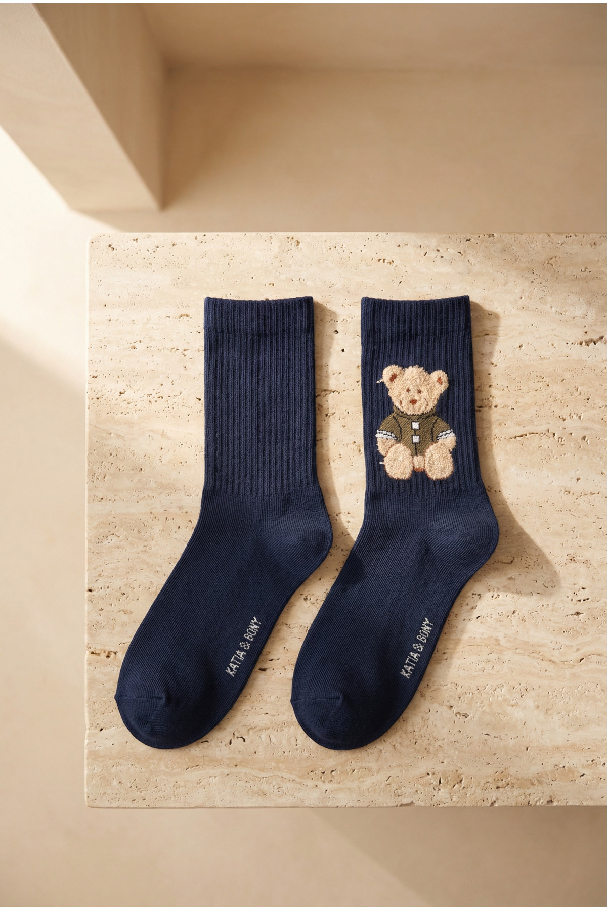 Katia&Bony Unisex Teddy Desenli Soket Çorap Lacivert görsel 3