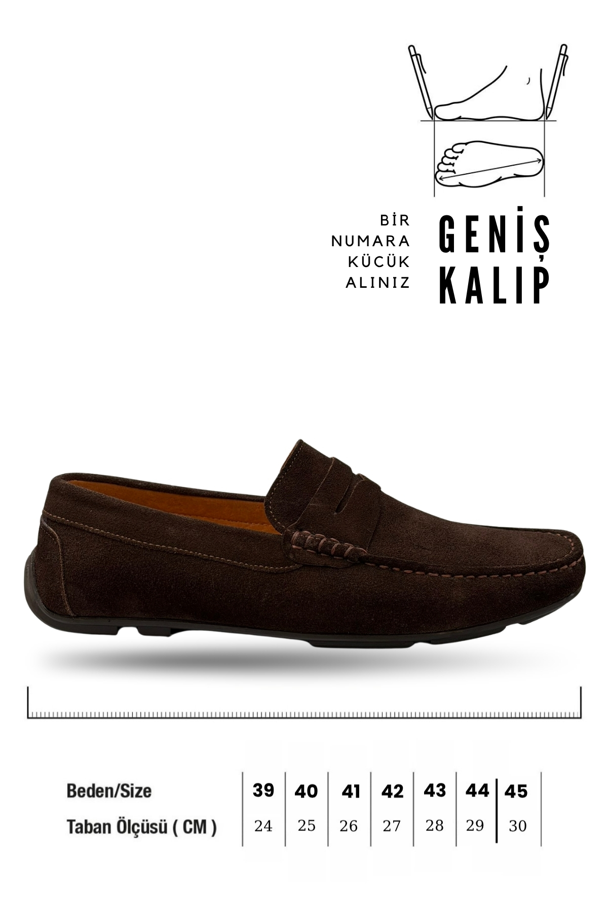sermoda Erkek Loafer - Hakiki Deri Rok Loafer Erkek Ayakkabı Süet Kahve görsel 3