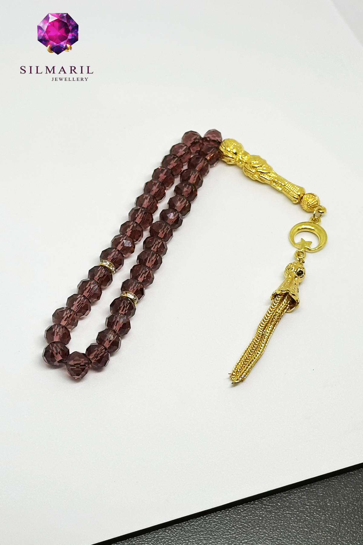 Faset Kesim Zultanit Tespih Renk Değiştiren Sultan Taşı 24 Ayar Altın Görünümlü Sarı Püskül — Silmaril Store (6)