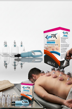KUPAFİX 16 Parça Vakumlu Hacamat Kupa Bardak Çekme Seti -Masaj Selülit Ve Çat...