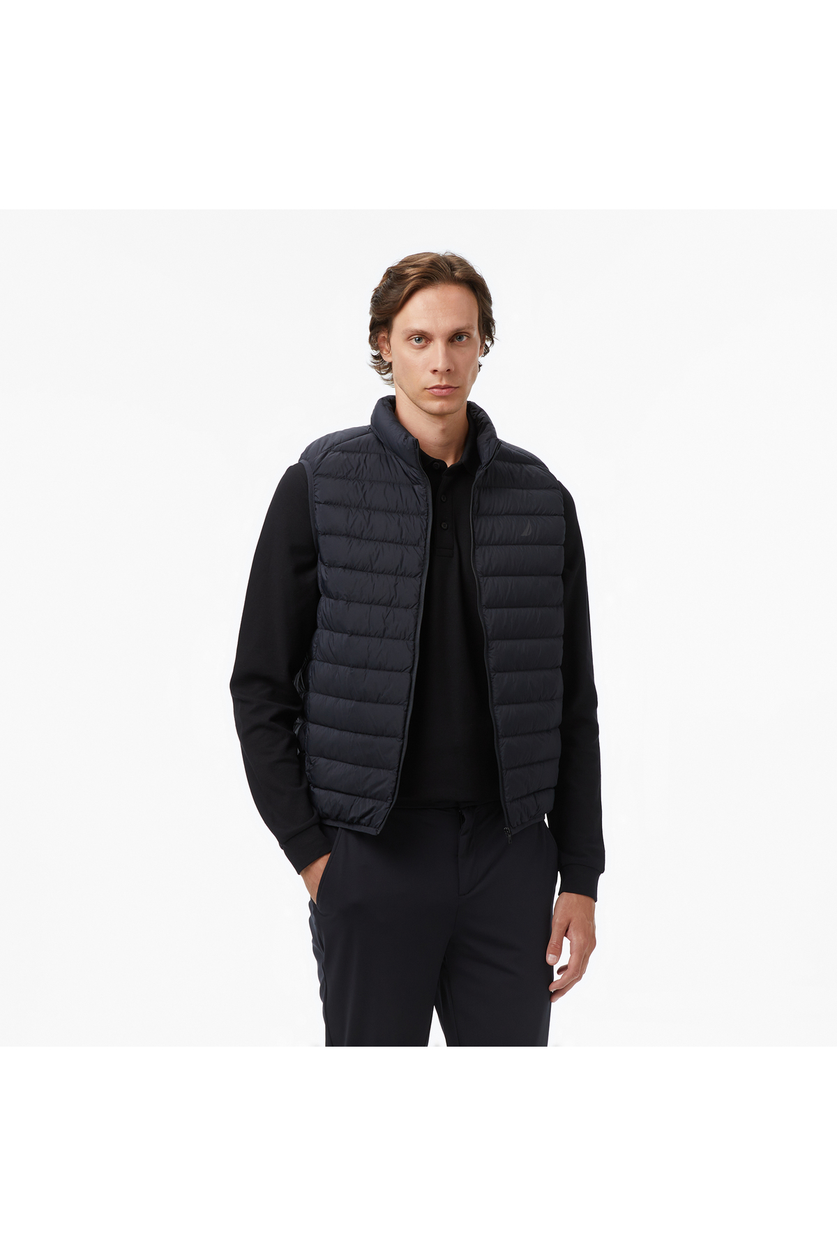 Nautica Erkek Siyah Regular Fit Su İtici Kaz Tüyü Yelek
