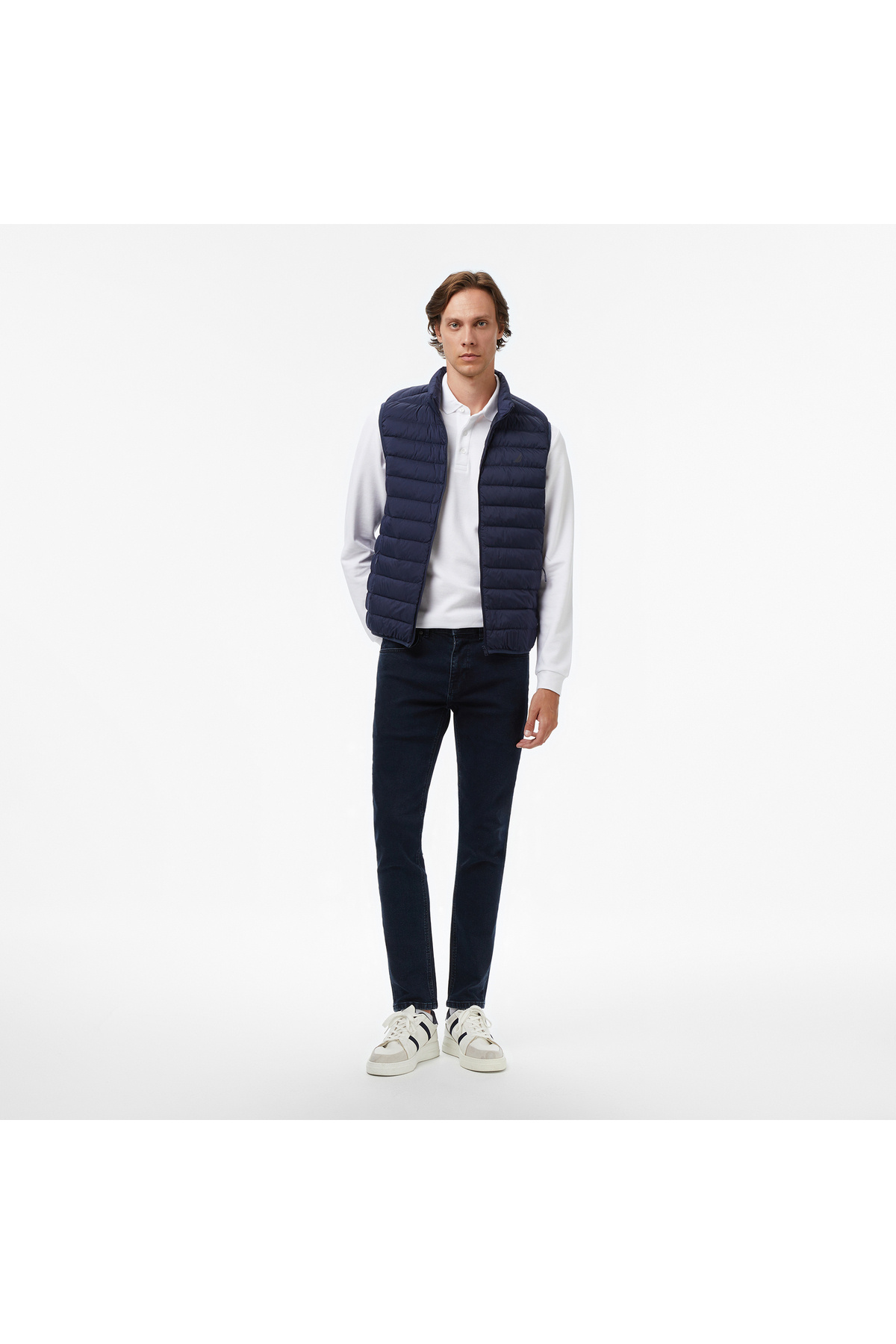 Nautica Erkek Lacivert Regular Fit Su İtici Kaz Tüyü Yelek görsel 3
