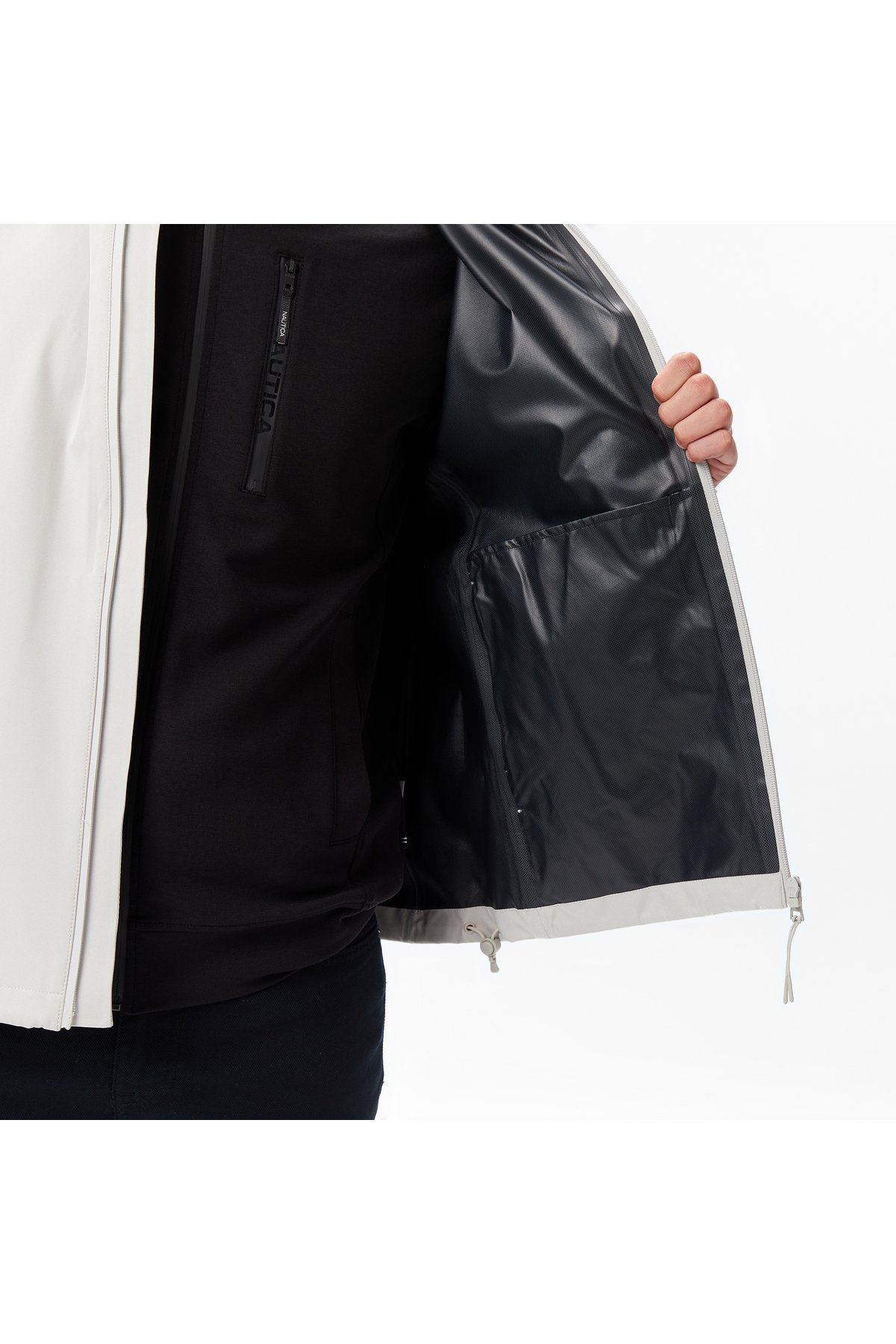 Nautica Erkek Gri Regular Fit Kapüşonlu Su Geçirmez Yağmurluk görsel 6