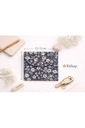 Markasız ucuz Kitkap Mini Organizer & Çanta içi Düzenleyici & Beyaz Çiçekli Gri