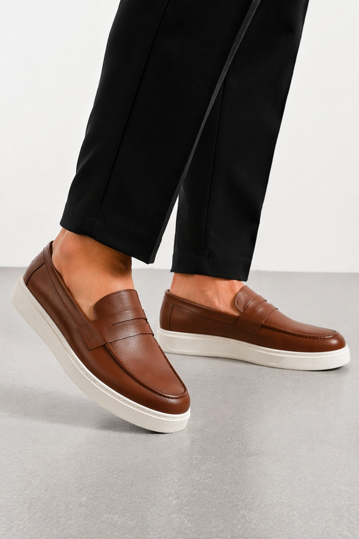 BESS SHOES Hakiki Deri Siyah Erkek Loafer Ayakkabı, Ortopedik, Ultra Rahat, Hafif, Günlük Casual Kullanım görsel 6