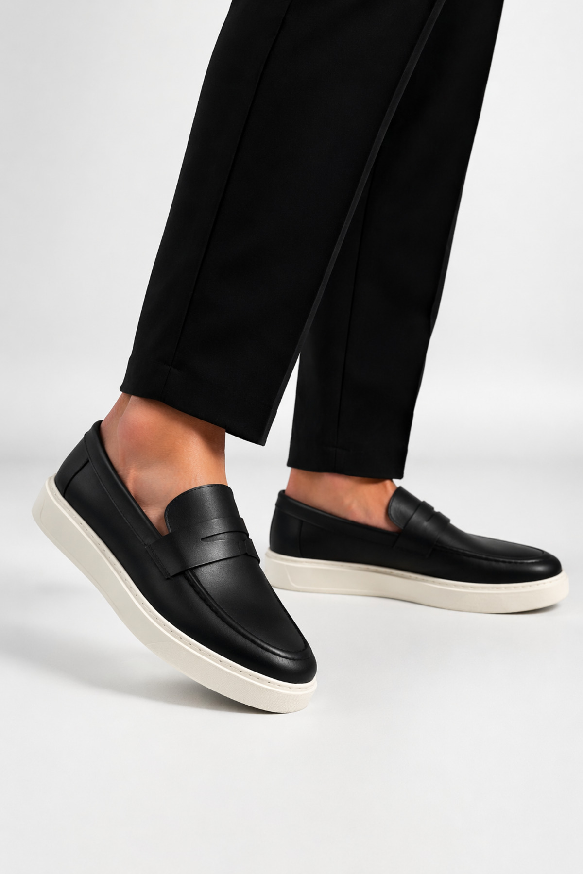 BESS SHOES Hakiki Deri Siyah Erkek Loafer Ayakkabı, Ortopedik, Ultra Rahat, Hafif, Günlük Casual Kullanım görsel 7