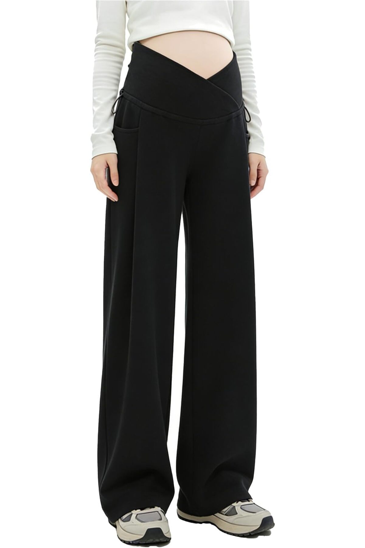 casme Women's Gentle Maternity Slacks Flowy Wide Leg Pants- Trendyol