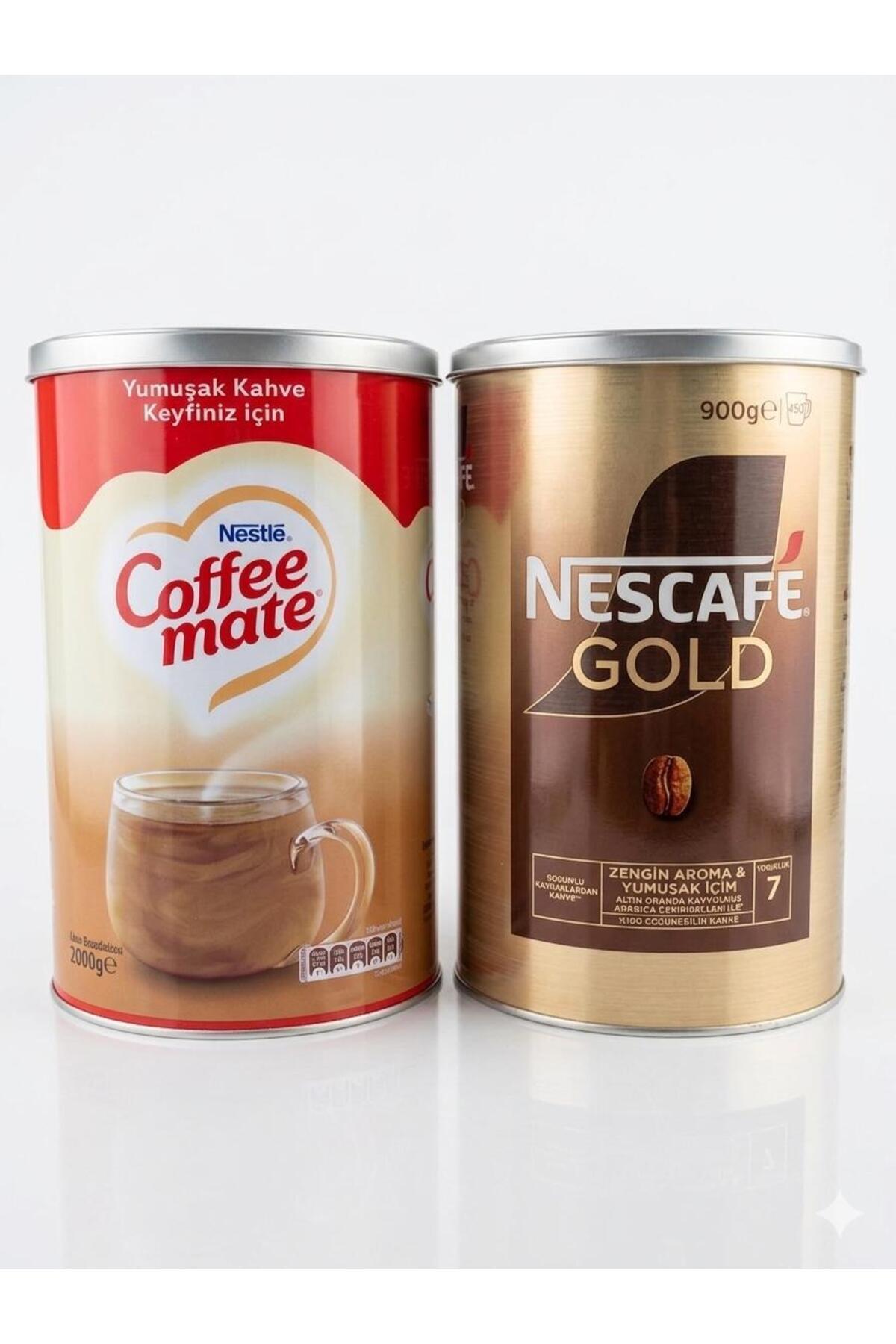 Nescafe Gold 900gr Teneke Granül Kahve + Coffee Mate 2kg Teneke