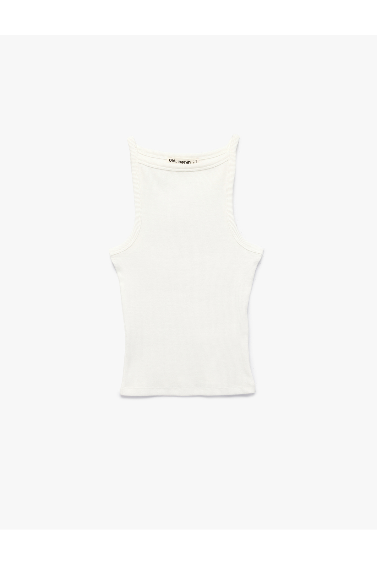 Koton Slim Fit Pamuklu Kolsuz Kayık Yaka Bluz
