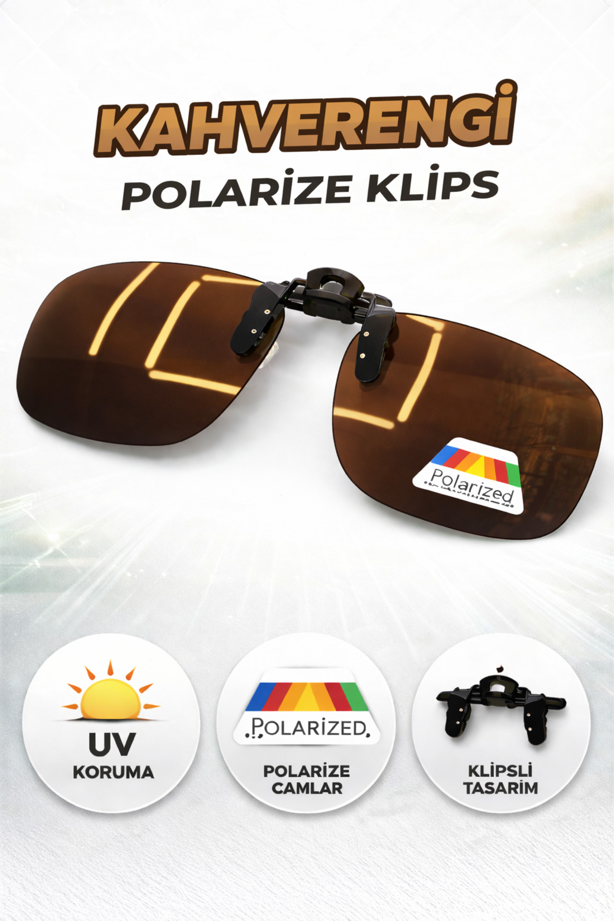 Optic Master Gözlük Klipsi Polarize Antifar Büyük Boy 54x60 MM