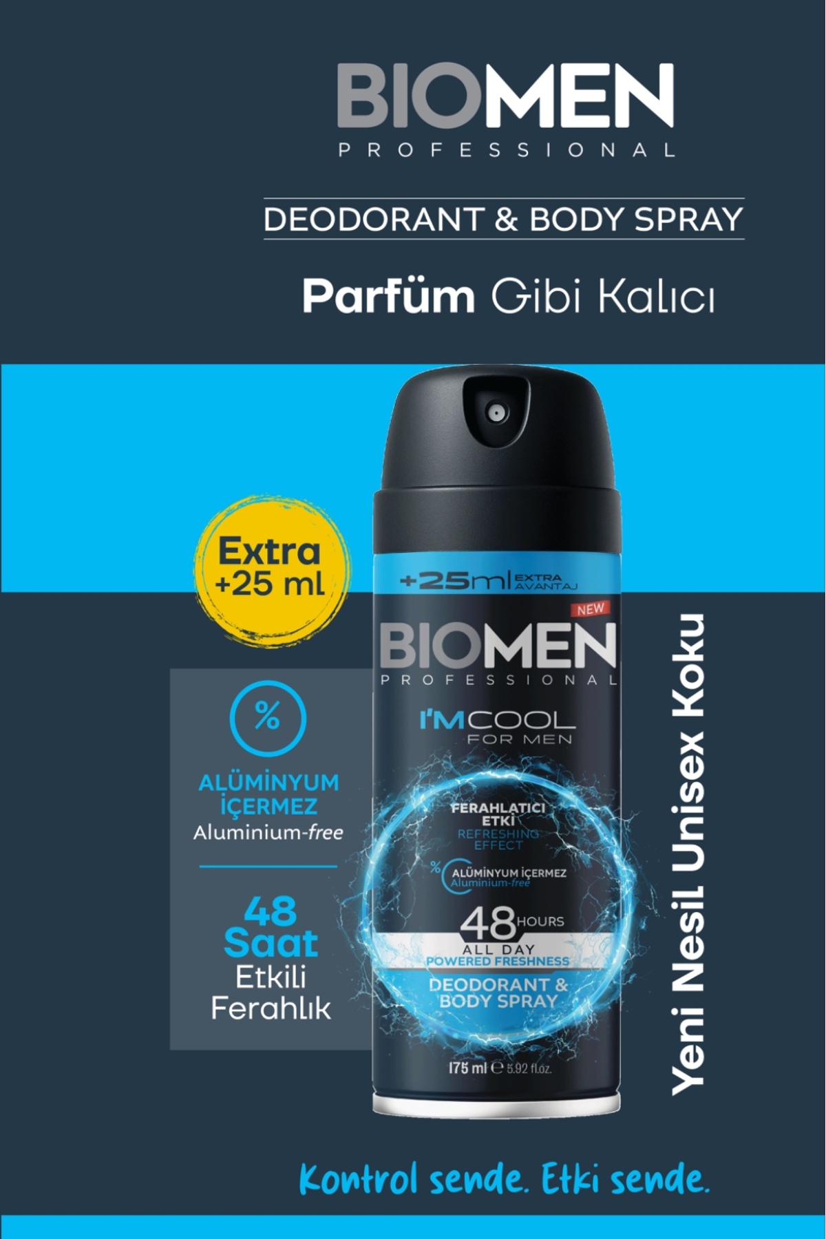 Biomen Deodorant & Body Sprey For Men Ferahlatıcı Etki I'm Cool 175 ml