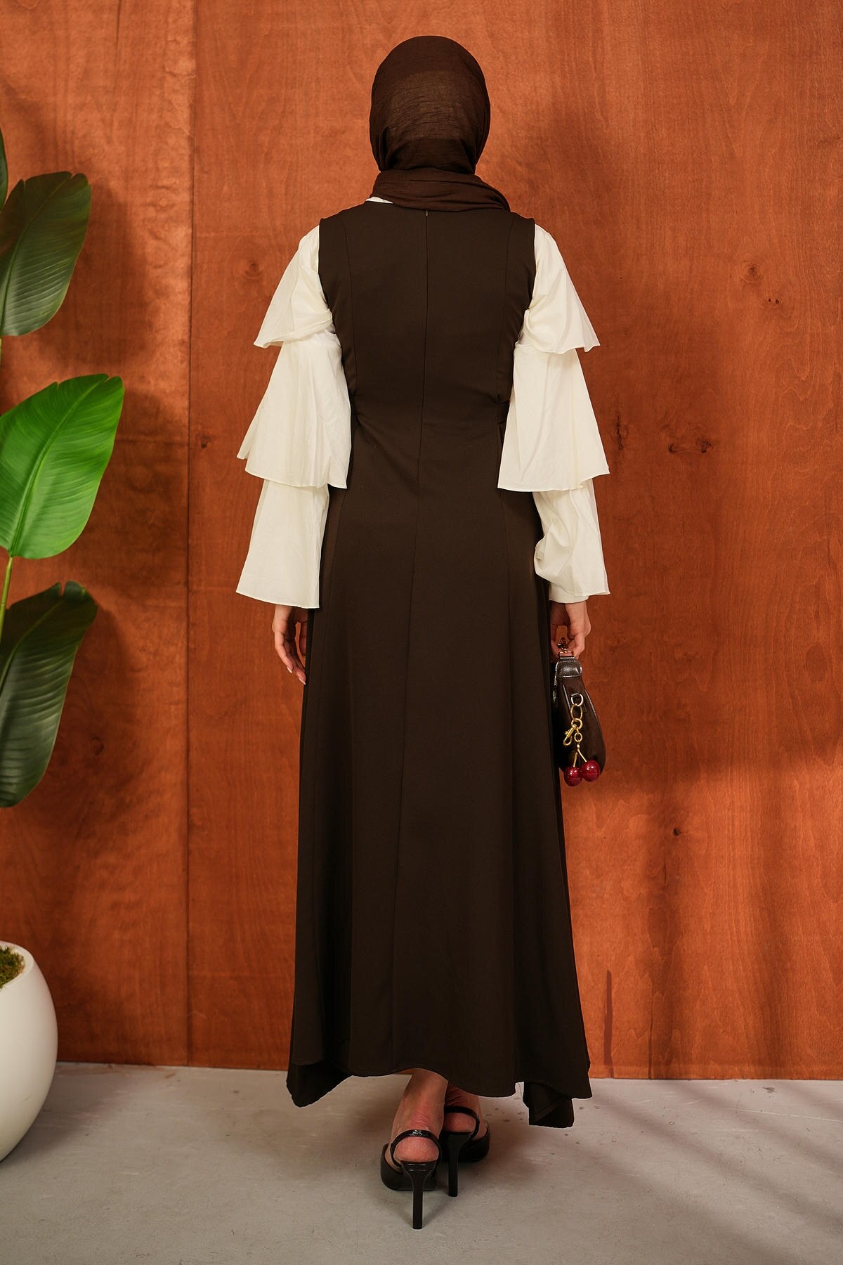 İmajButik  Kahverengi Kendinden Kemerli Dabıl Jile - Görsel 5