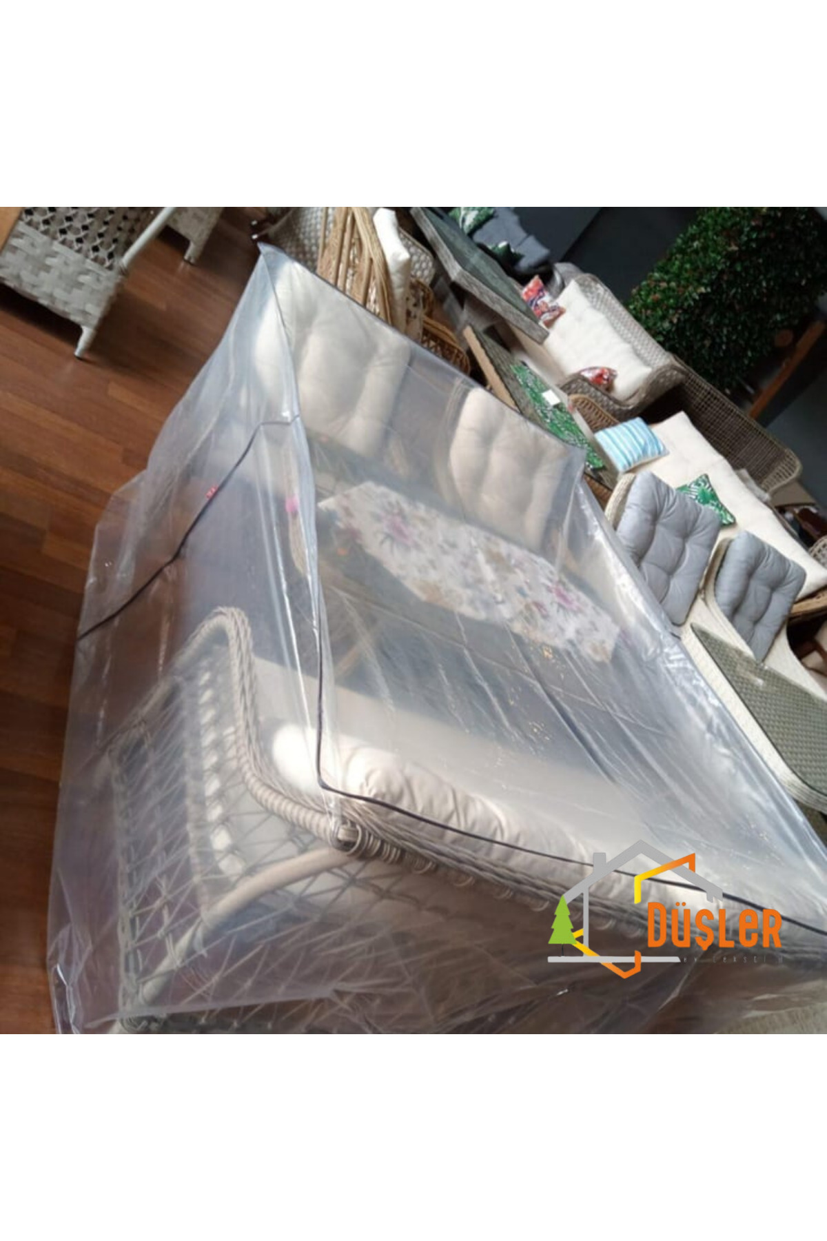 200x100 Garden Set Table Sofa Furniture Protection Cover Pouch Transparent Outdoor Sofa Cover