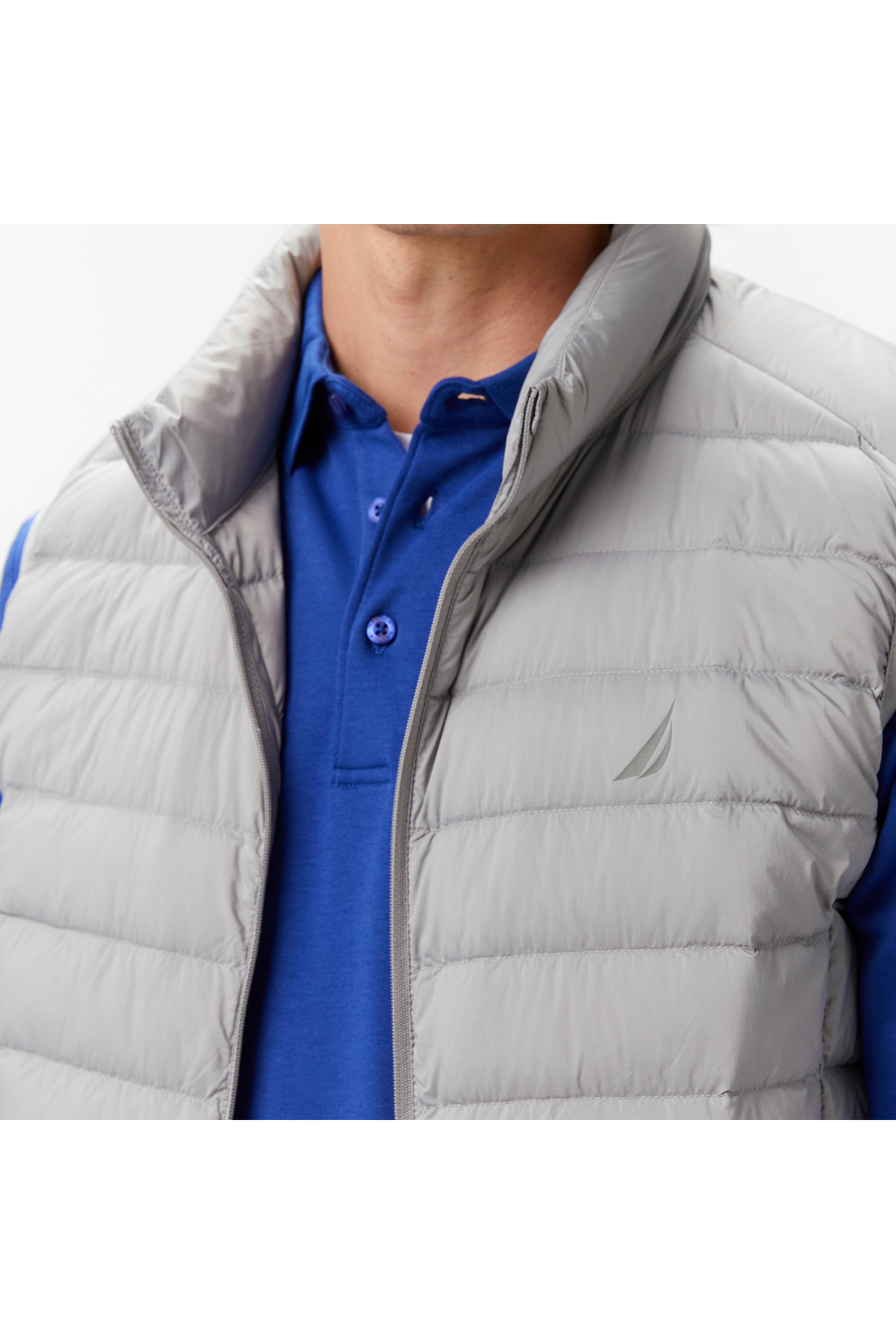 Nautica Erkek Gri Regular Fit Su İtici Kaz Tüyü Yelek görsel 5
