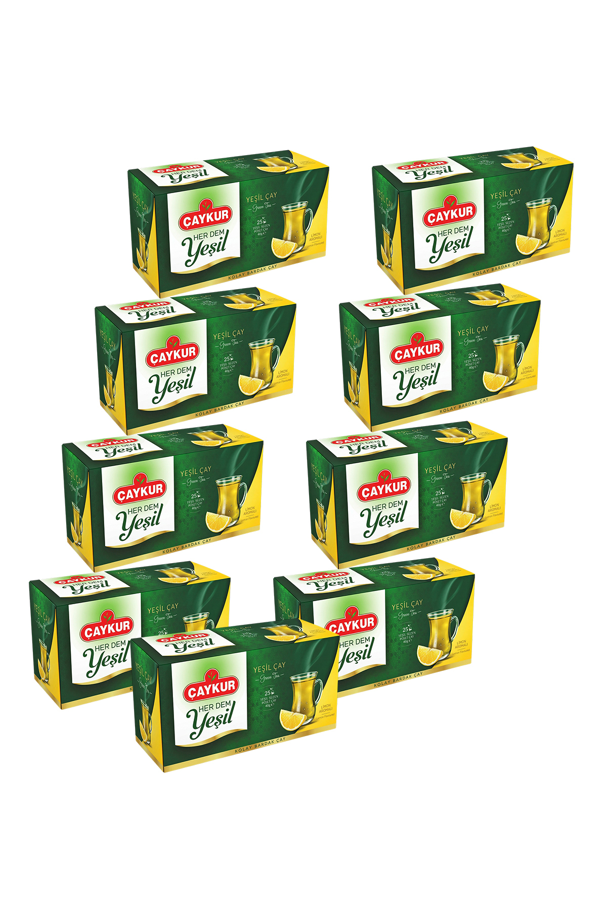 Çaykur Herdem Yeşil Çay Süzen Poşet Limonlu 1,6gr 25 Adet Dokuzlu
