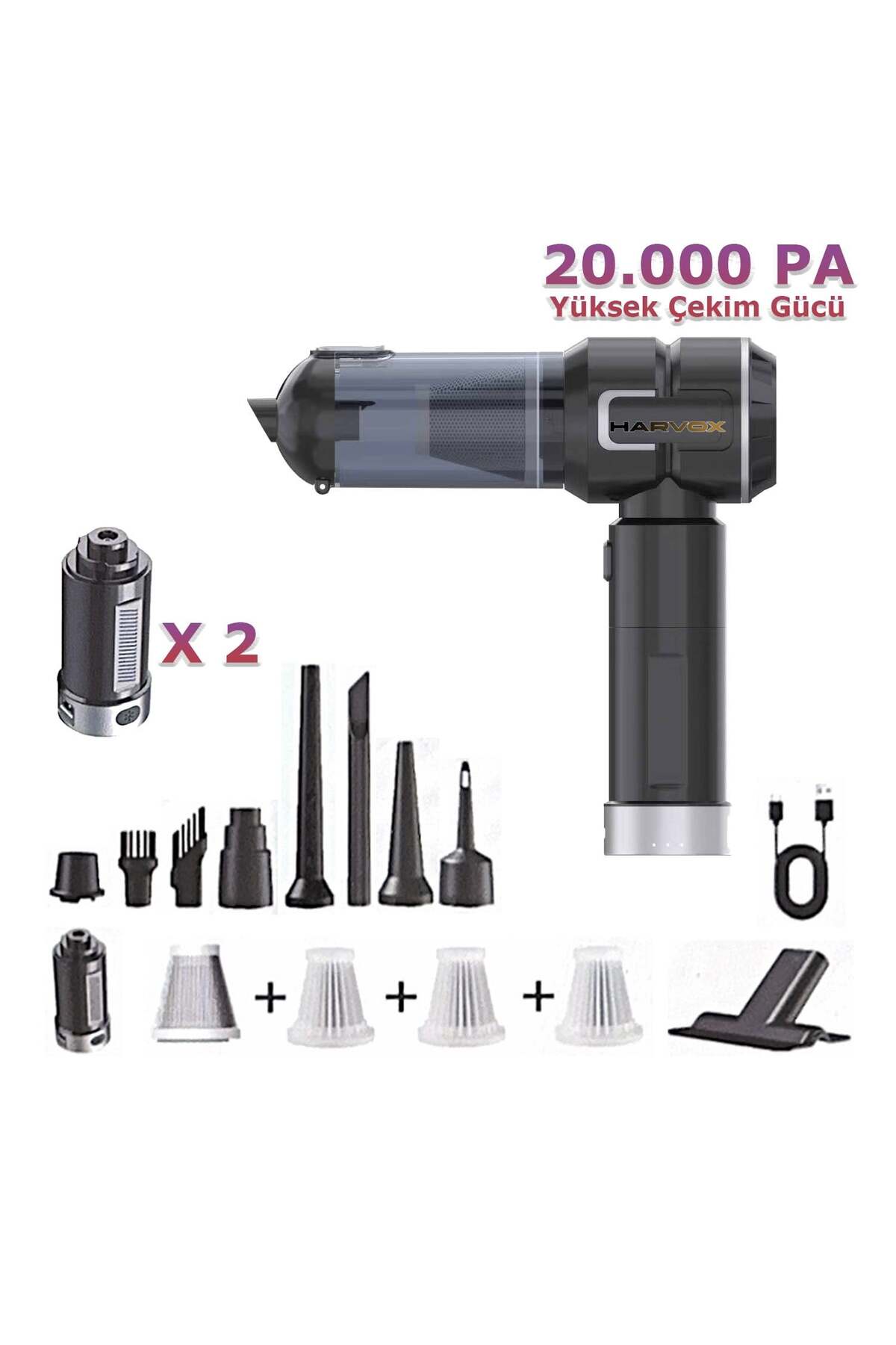 Bagajon Harvox HXVC-005 Araç İçi Profesyonel Süpürge 12.000 Mah
