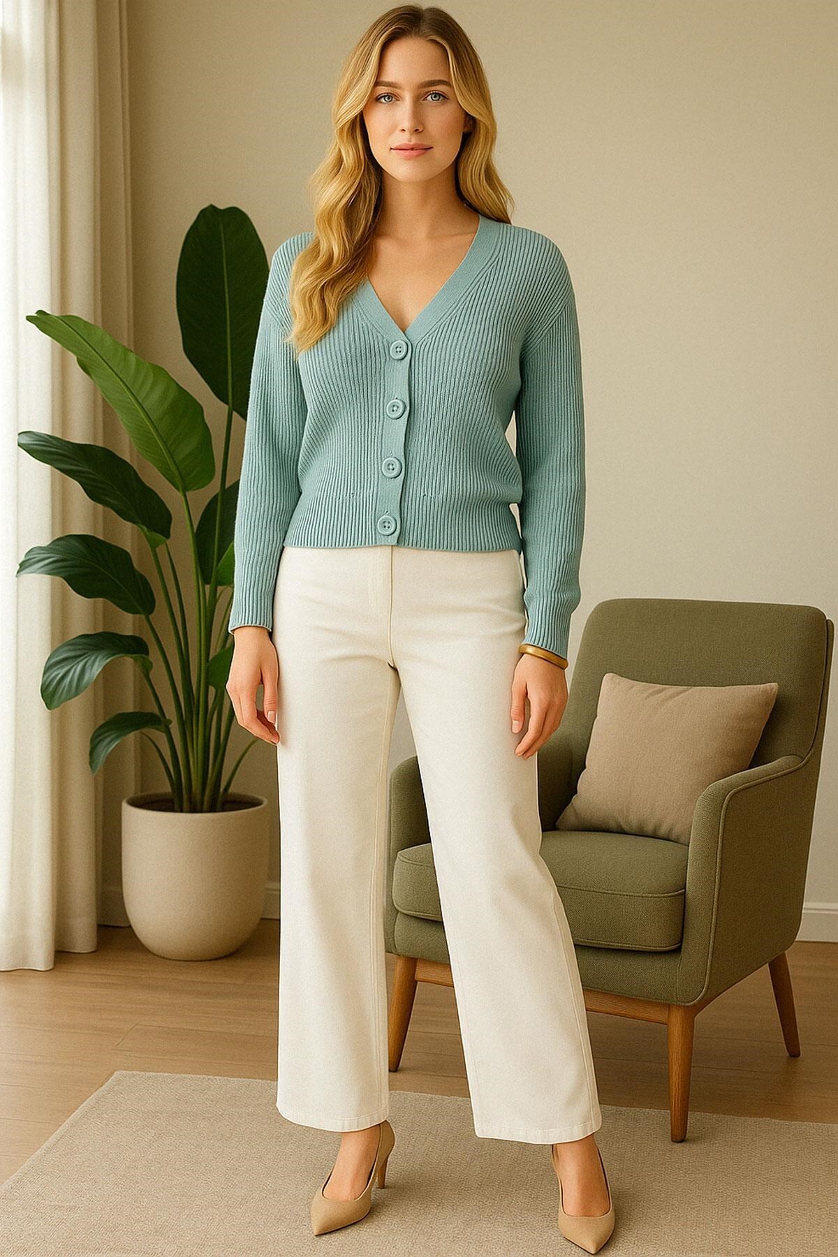 COTENCONCEPT  2 Adet Düğmeli Kadın Hırka - Görsel 3