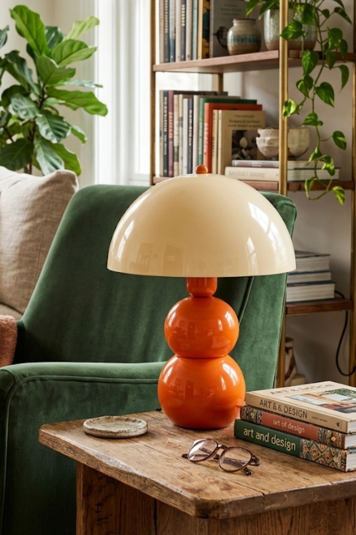 Orange Table Lamp with Bob Cream Headboard Pinterest Model Bohemian Retro Color Lampshade