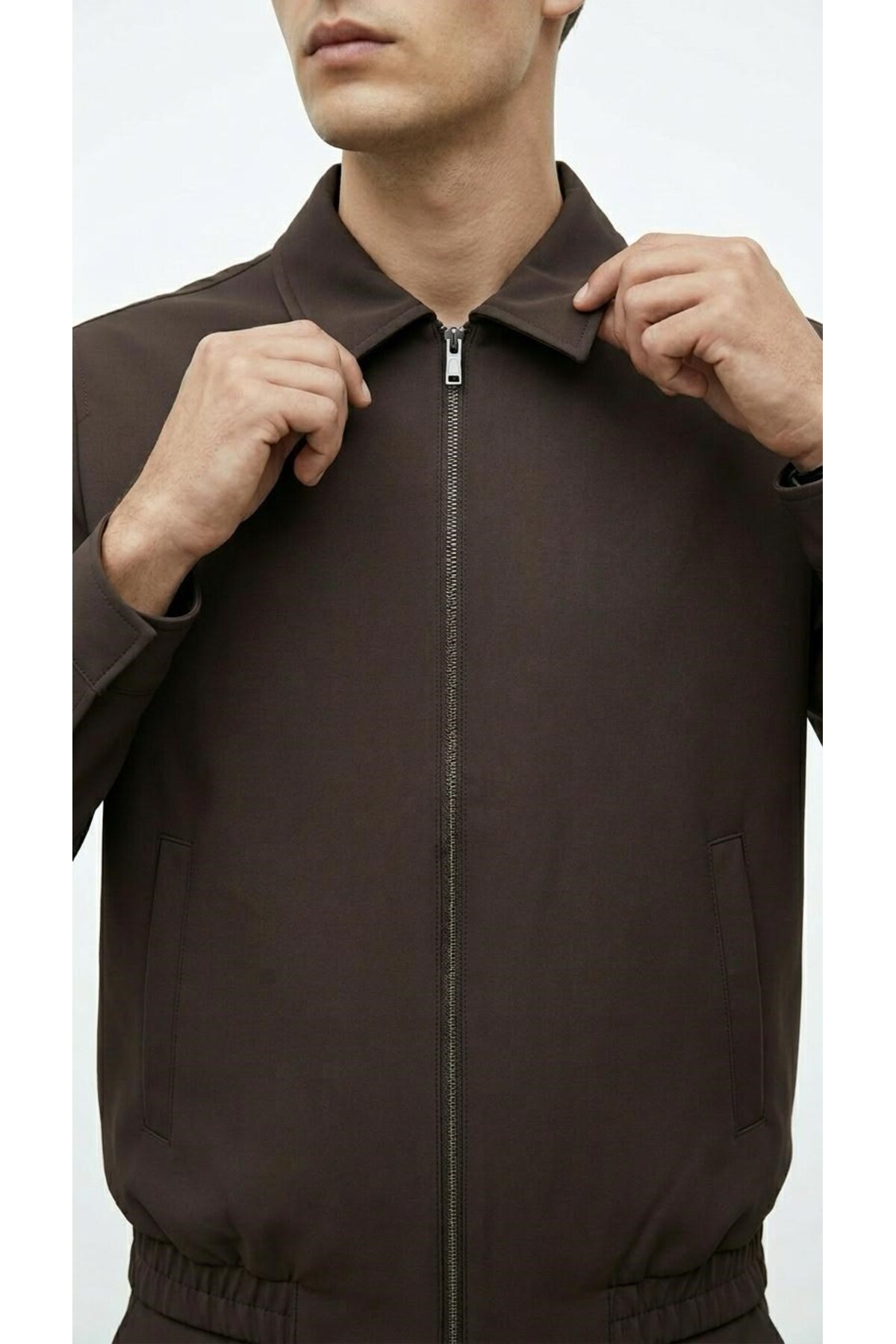 Plus Scorpion Erkek Slim Fit Bomber Fermuarlı Mont Ceket Esnek Kumaş Günlük Şık Casual Ceket görsel 3