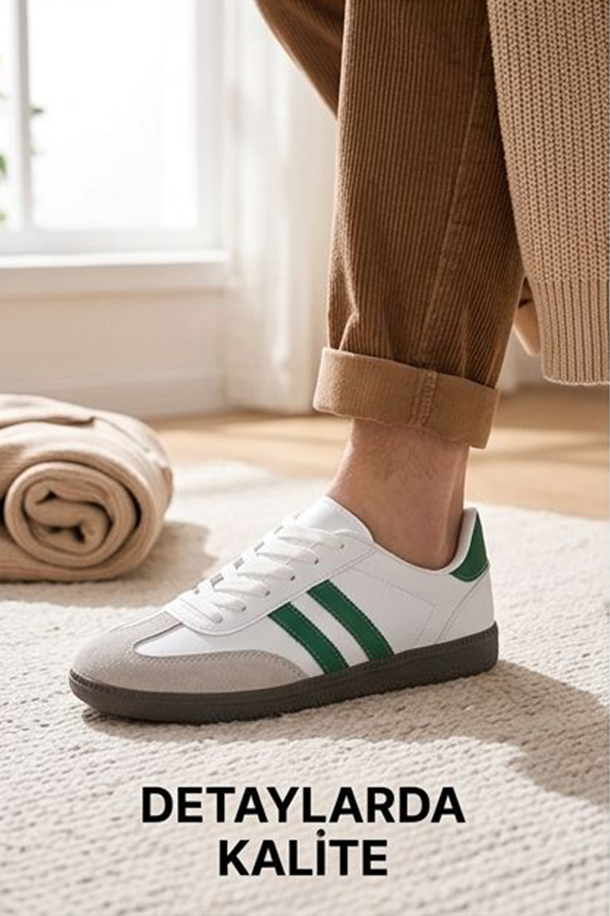 Unisex Stil Şık Rahat Hafif Günlük Yandan Şeritli Bağcıklı Yürüyüş Koşu Sneaker Spor Ayakkabı — سفید FLY-2Bant — تصویر 5 از 5