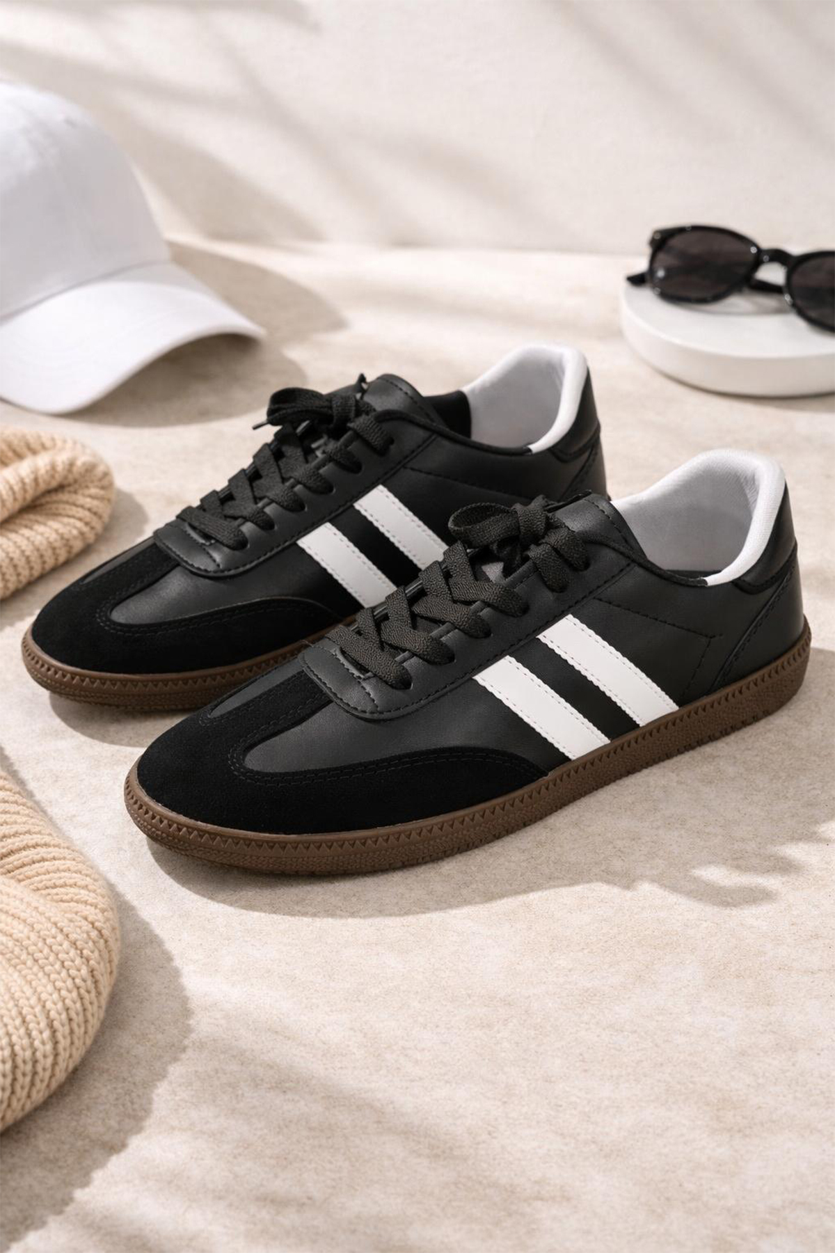 FLY STEP Unisex Stil Şık Rahat Hafif Günlük Yandan Şeritli Bağcıklı Yürüyüş Koşu Sneaker Spor Ayakkabı