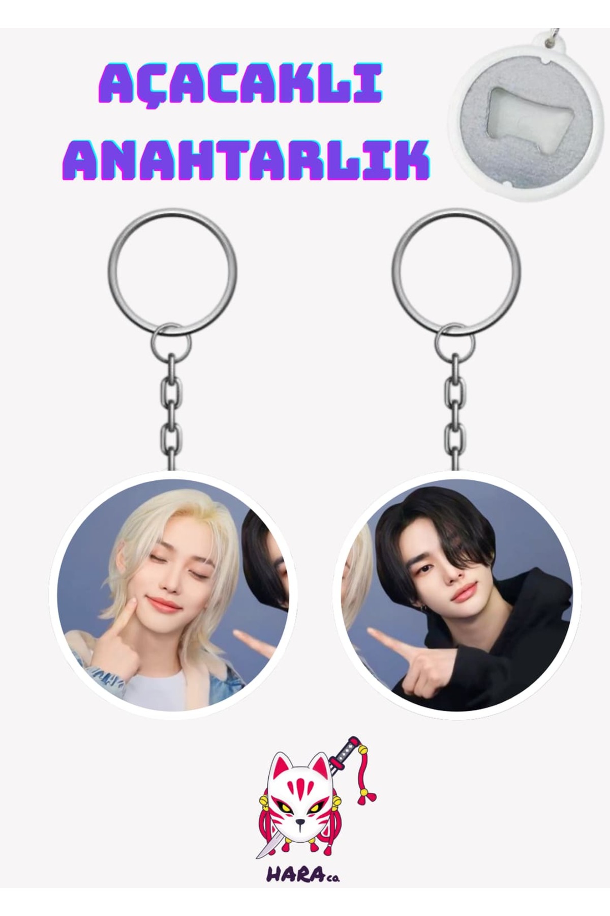 Hara Company Stray Kids KPOP Grubu Hyunjin ve Felix Anahtarlık