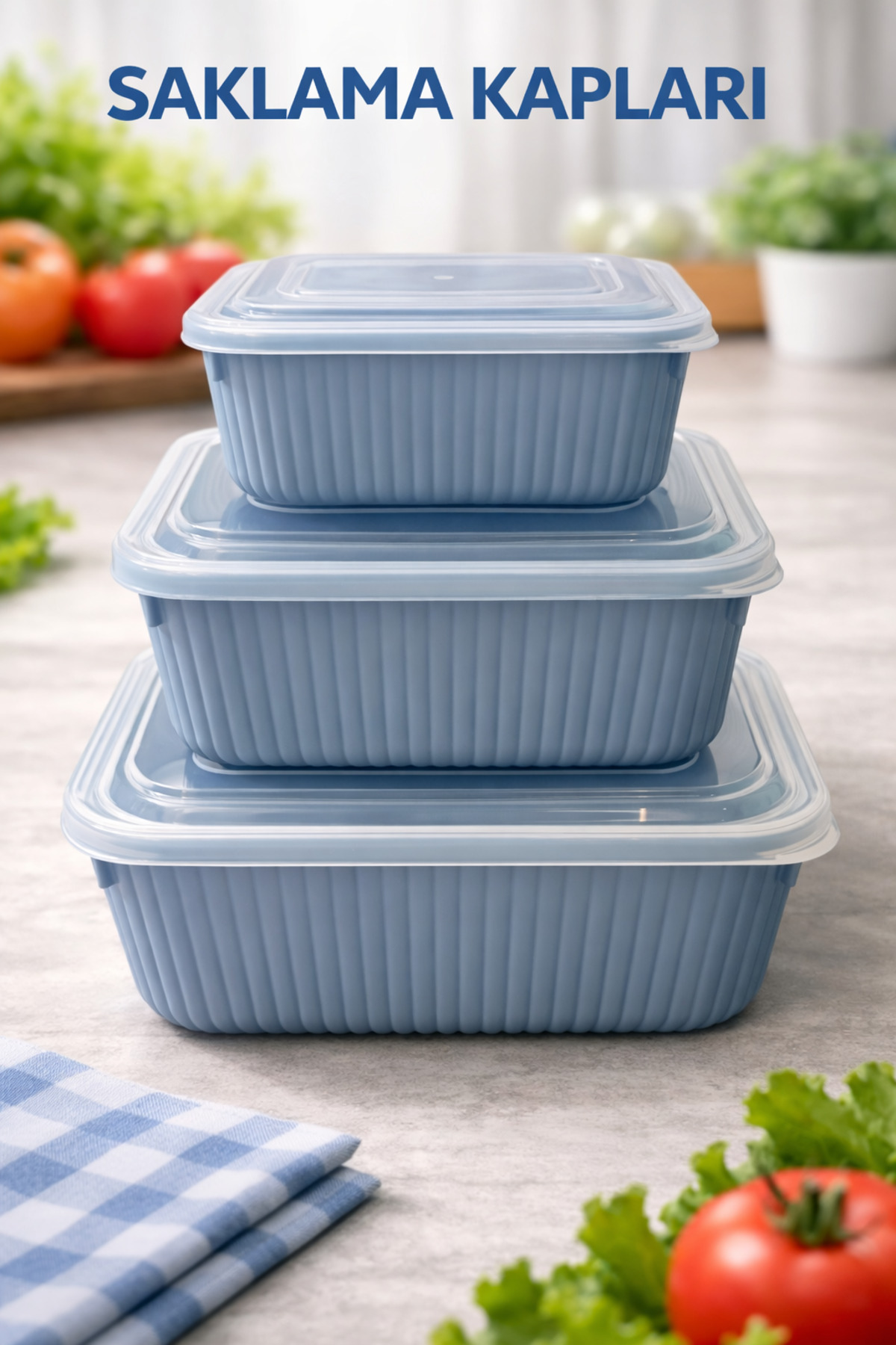 Interlocking Snaplid Rectangular Storage Container (600 - 1100 - 1800 ml) (Set of Three)