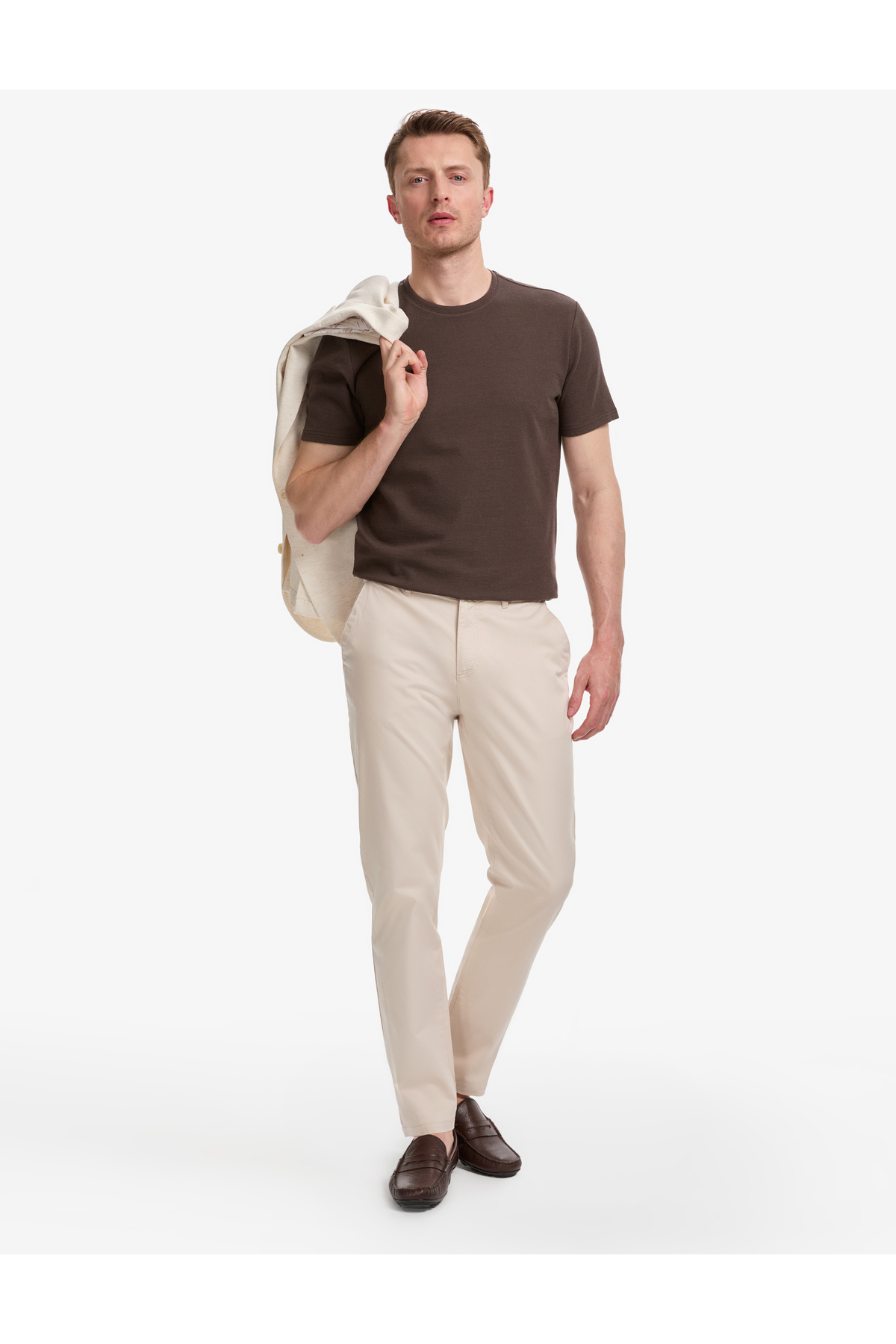 Pierre Cardin Bej Slim Fit Basic Kanvas Pantolon 50321979-VR011