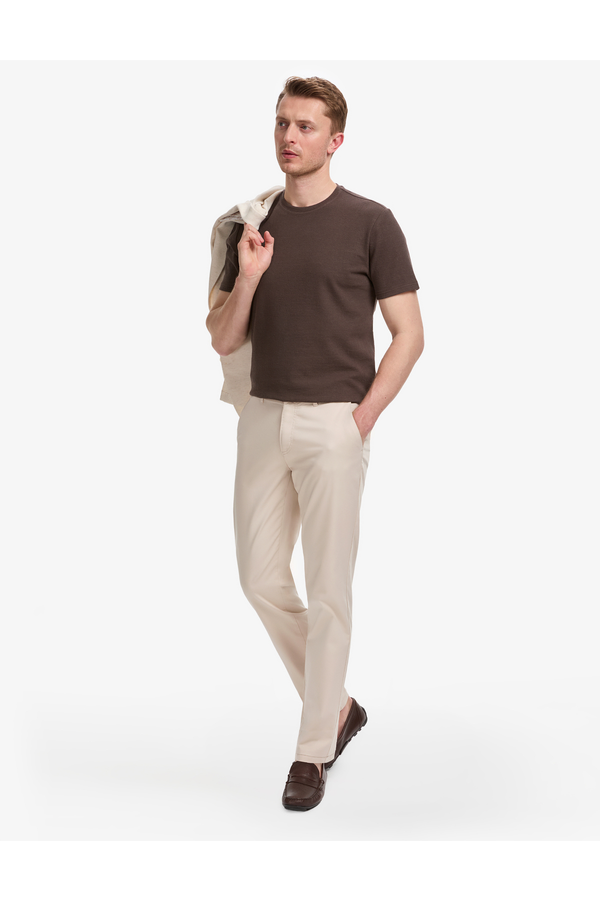 Pierre Cardin Bej Slim Fit Basic Kanvas Pantolon 50321979-VR011 görsel 3