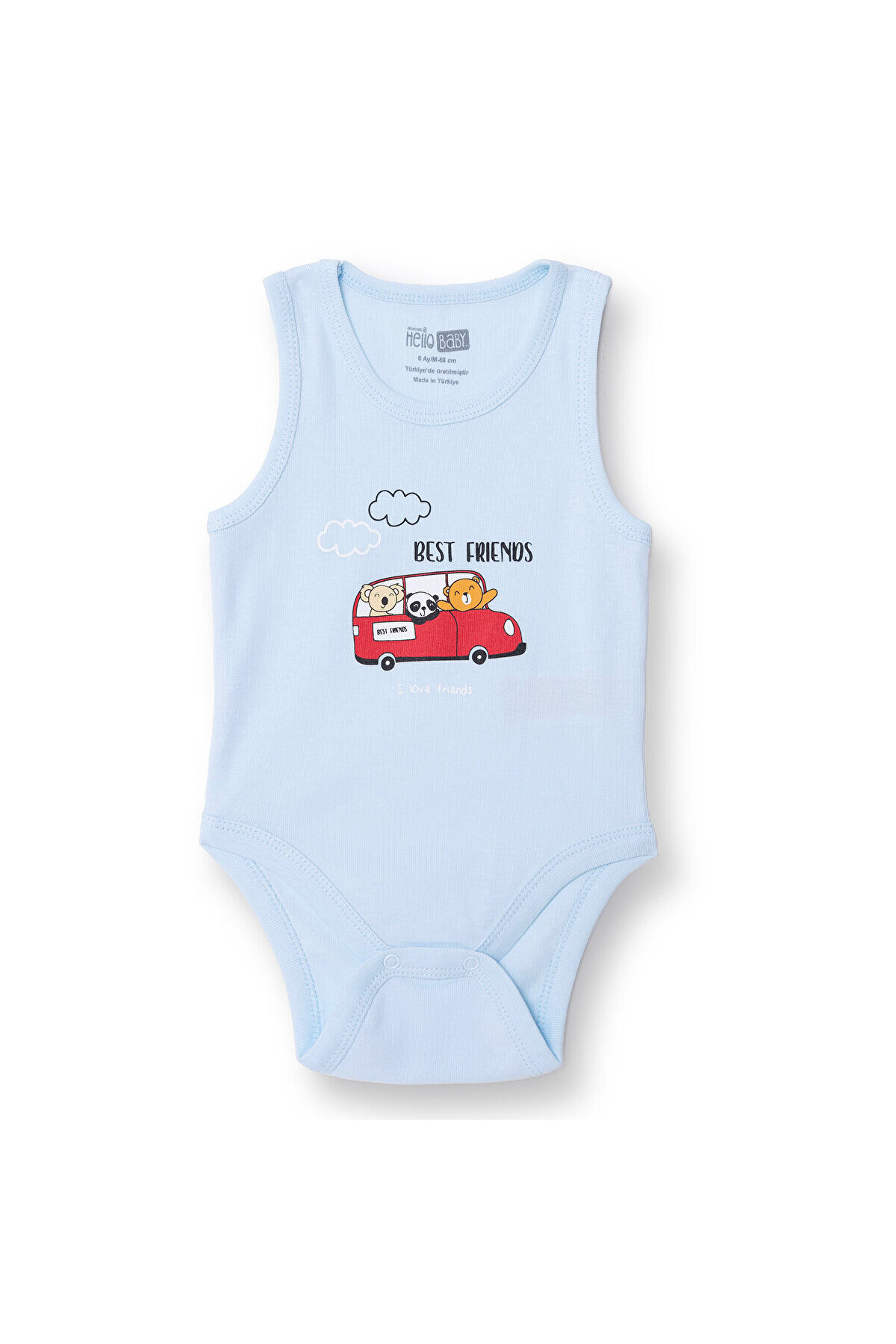 HelloBaby Baby Boy Bodysuit Snap Collar Short Sleeve