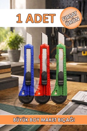 garaccu 1 Adet Büyük Boy Maket Bıçağı Falçata Bıçak Ofis - Kırtasiye 18 MM