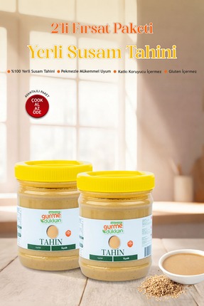 Gurme Dükkan Yerli Susam Tahin 1 Kg x 2 Set Çifte Kavrulmuş Yoğun Kıvam Katkısız