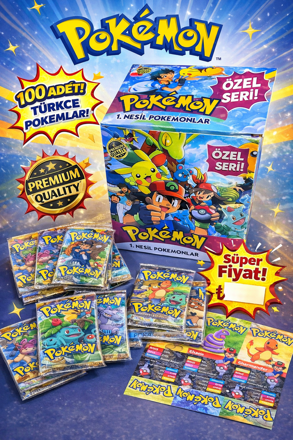 taso8090 (10 PAKET) 2026 Pokemon Kart Sürpriz Oyun Kartı - Fiyatı