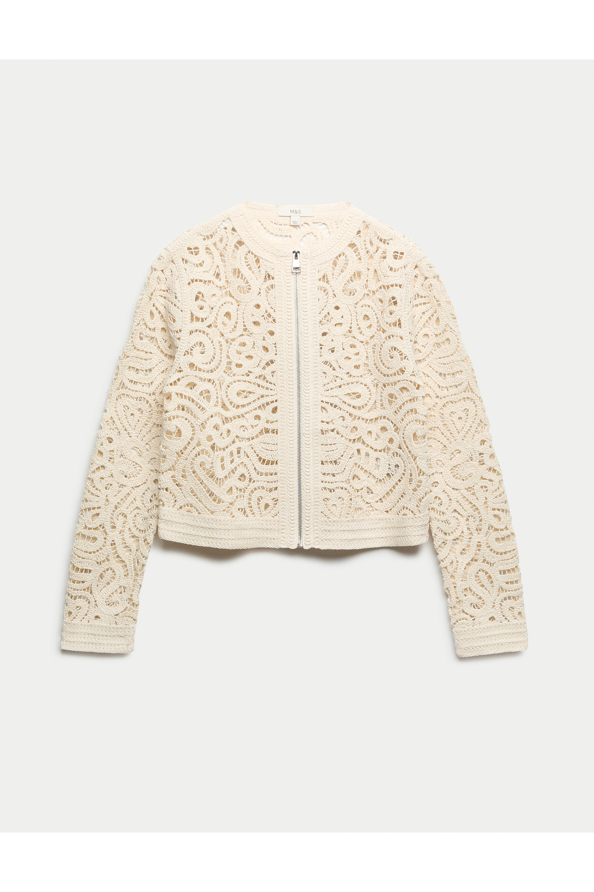 Marks & Spencer  Pamuklu Örgü Detaylı Ceket - Görsel 2