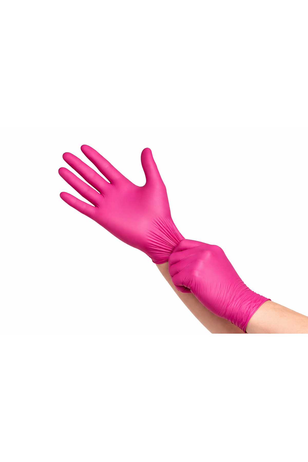 Has-Pet Pembe Nitril Eldiven Pudrasız 100'lü Kutu Tek Kullanımlık Dayanıklı Muayene Eldiveni (S, M, L,) görsel 4