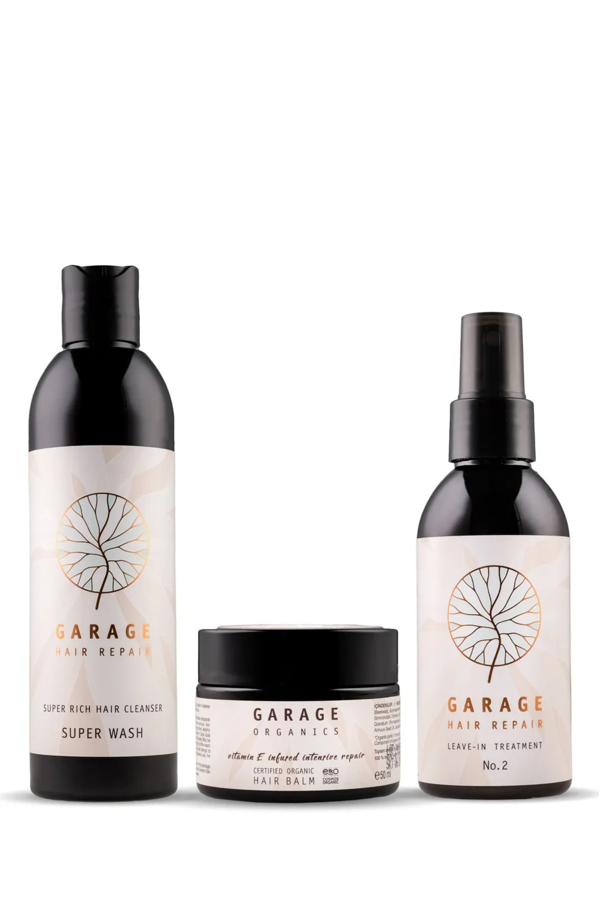 Garage Organics Yoğun Bakım Seti - Super Wash+No.2 Sprey+Hair Balm — Garage Organics Yoğun Bakım Seti