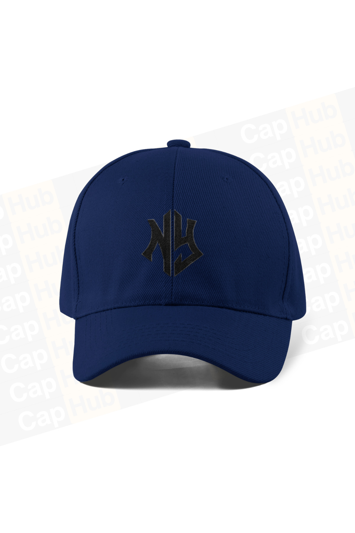 CapHub Nakışlı Beyzbol Şapka - Lacivert Renk %100 Pamuk Gabardin Unisex Model Şapka
