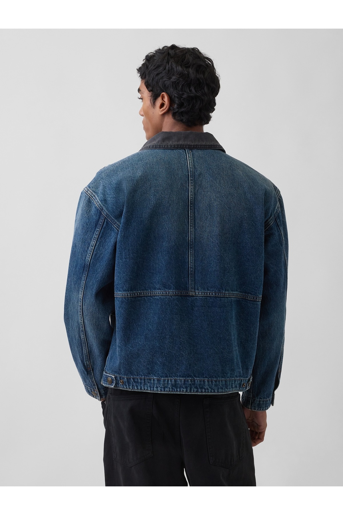 GAP Erkek Mavi Denim Workwear Ceket görsel 5
