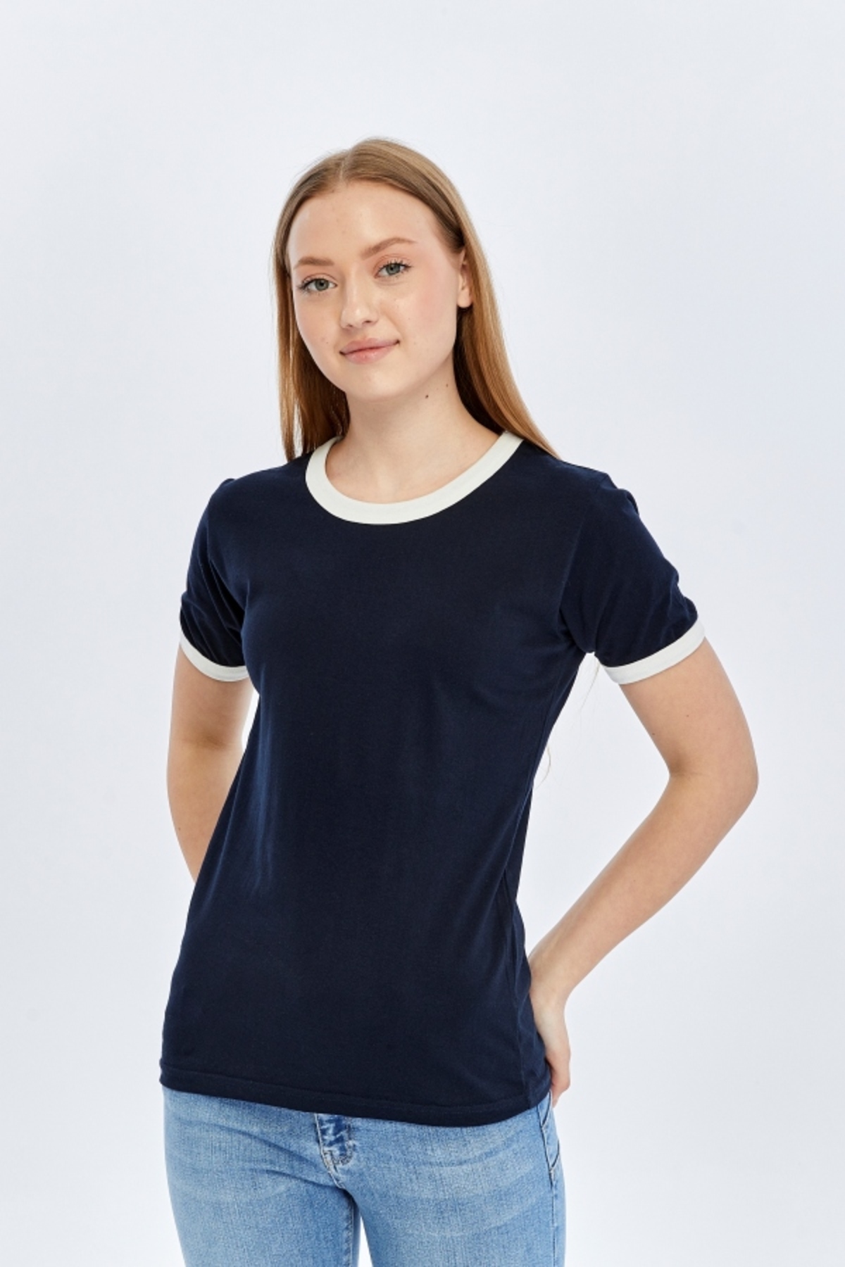 trender Biyeli O Yaka Kadın T-Shirt Basic LACİ-EKRU - Fiyatı