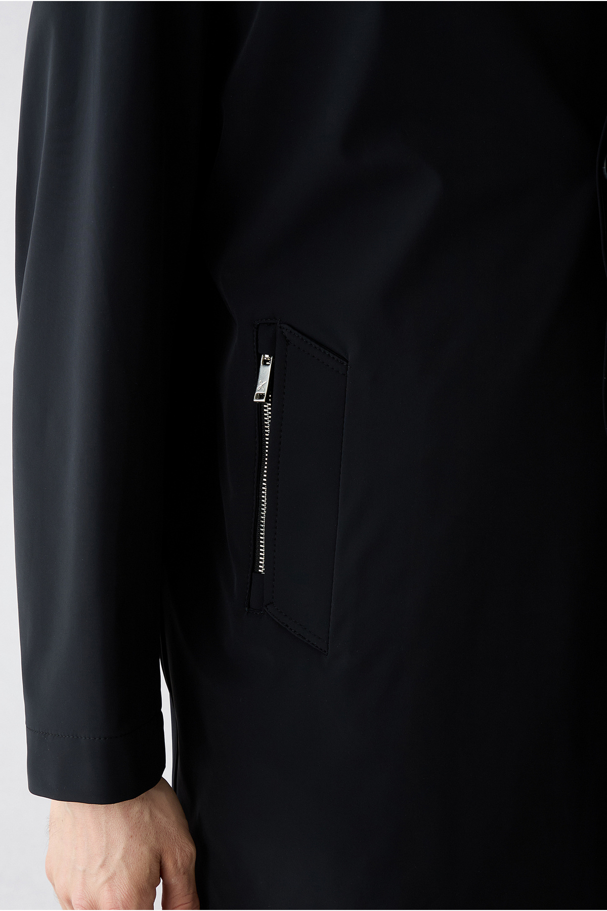 Kiğılı  Fermuar Cepli Düğmeli Klasik Pardösü & Trençkot - Görsel 5