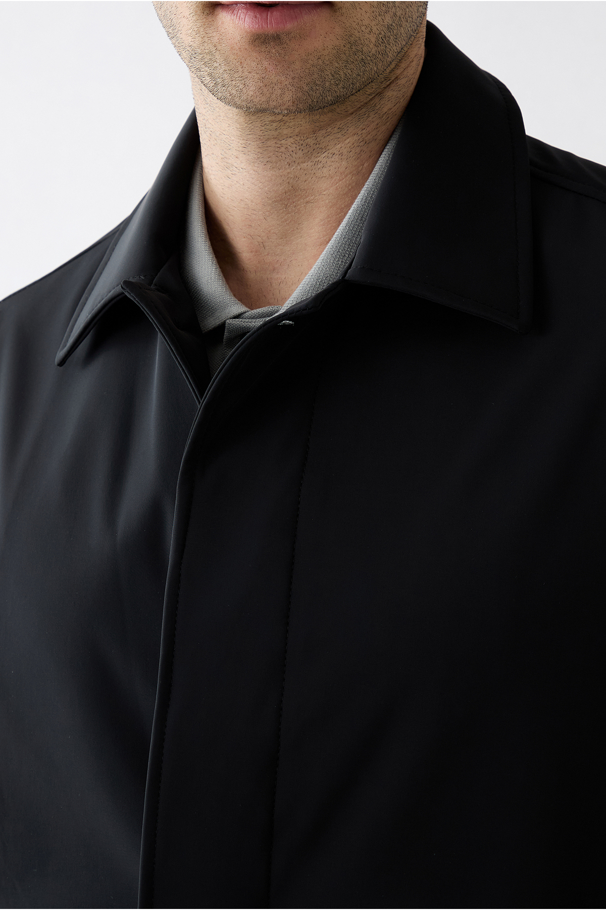 Kiğılı  Fermuar Cepli Düğmeli Klasik Pardösü & Trençkot - Görsel 3