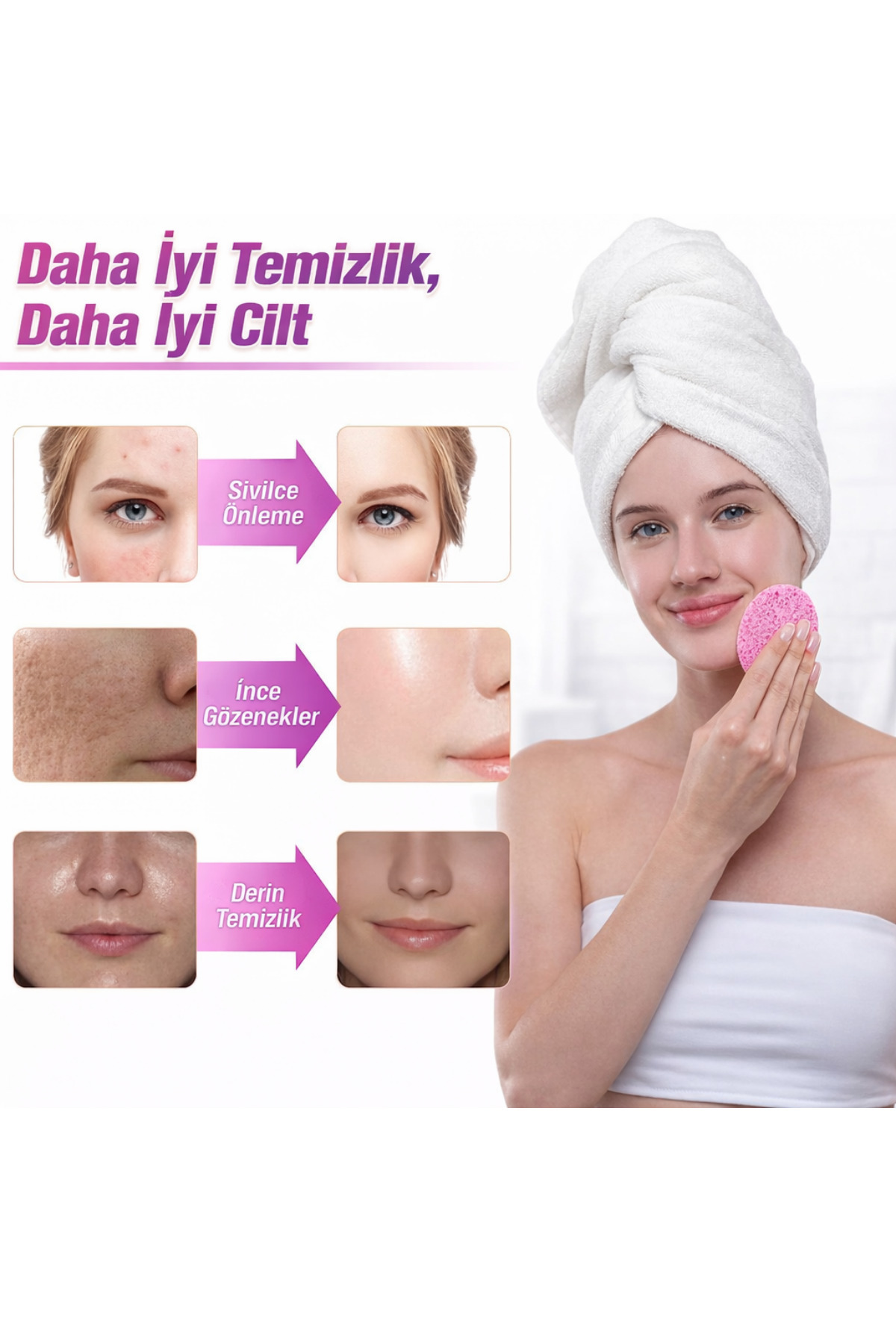 Yüz Temizleme Süngeri 3’lü – Tekrar Kullanılabilir Yıkanabilir Makyaj, Maske Yağ ve Kir Temizleyici — GM00788 — تصویر 3 از 8