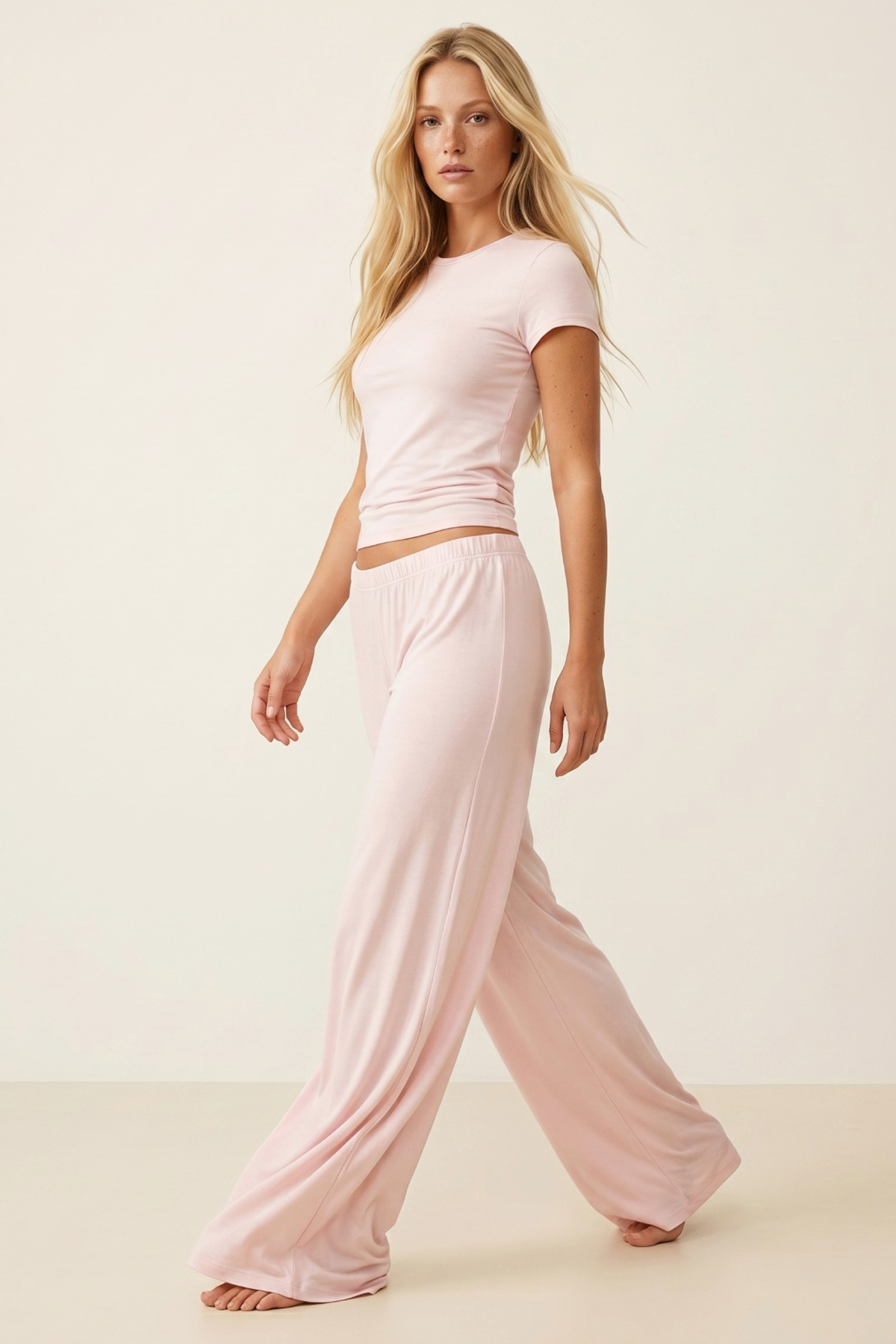 Siyah İnci  PEMBE Kısa Kollu Viskon Örme Pijama Takım 8011